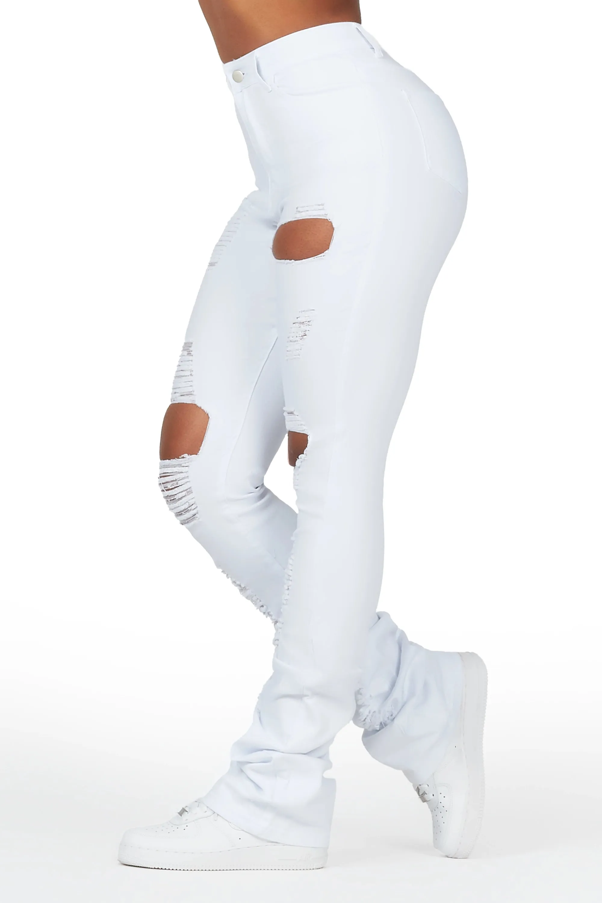 Takasia White Distressed Super Stacked Jean sold by Rockstar Original product image thumbnail 3