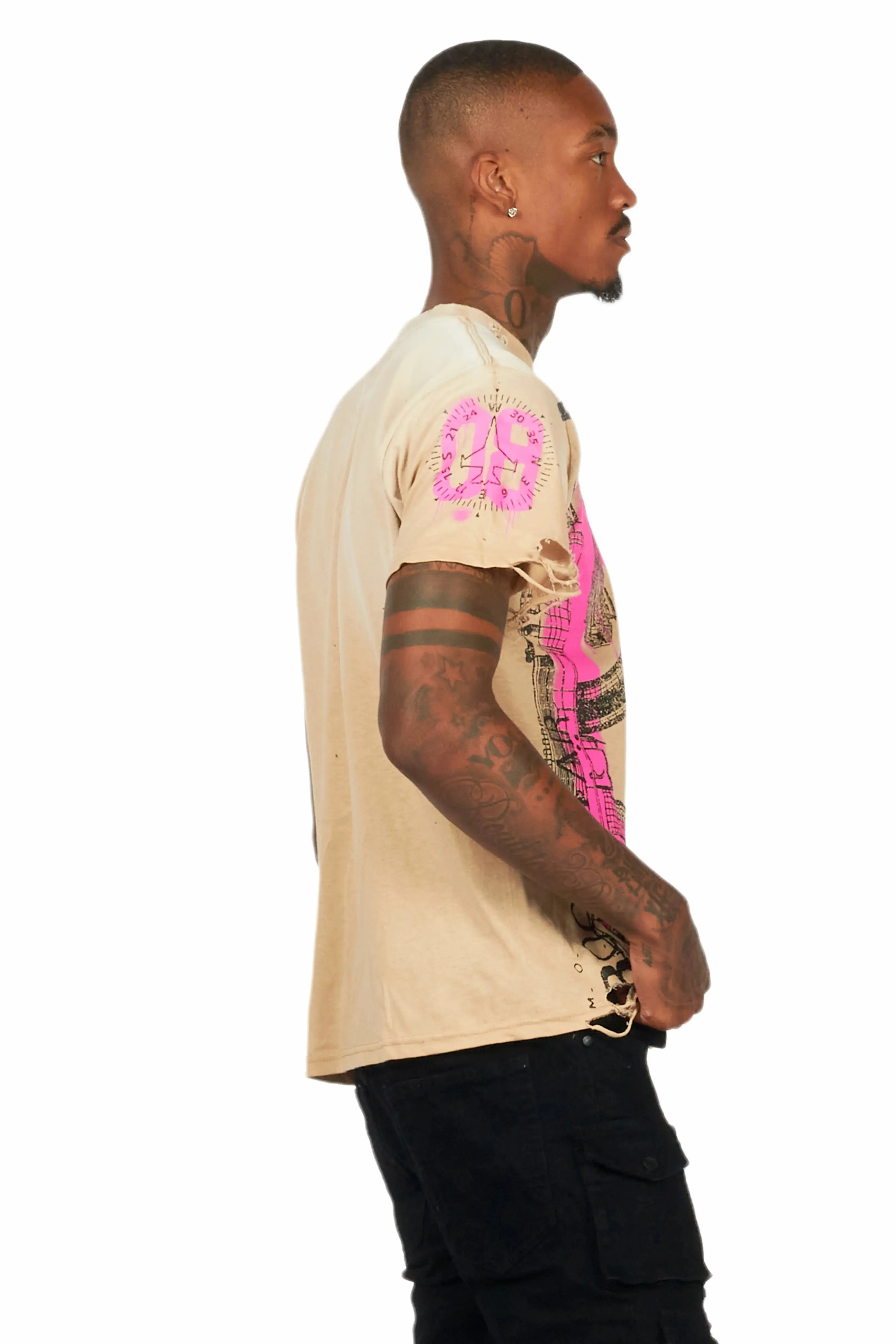 Nesta Beige Oversized Graphic T-Shirt sold by Rockstar Original product image thumbnail 3