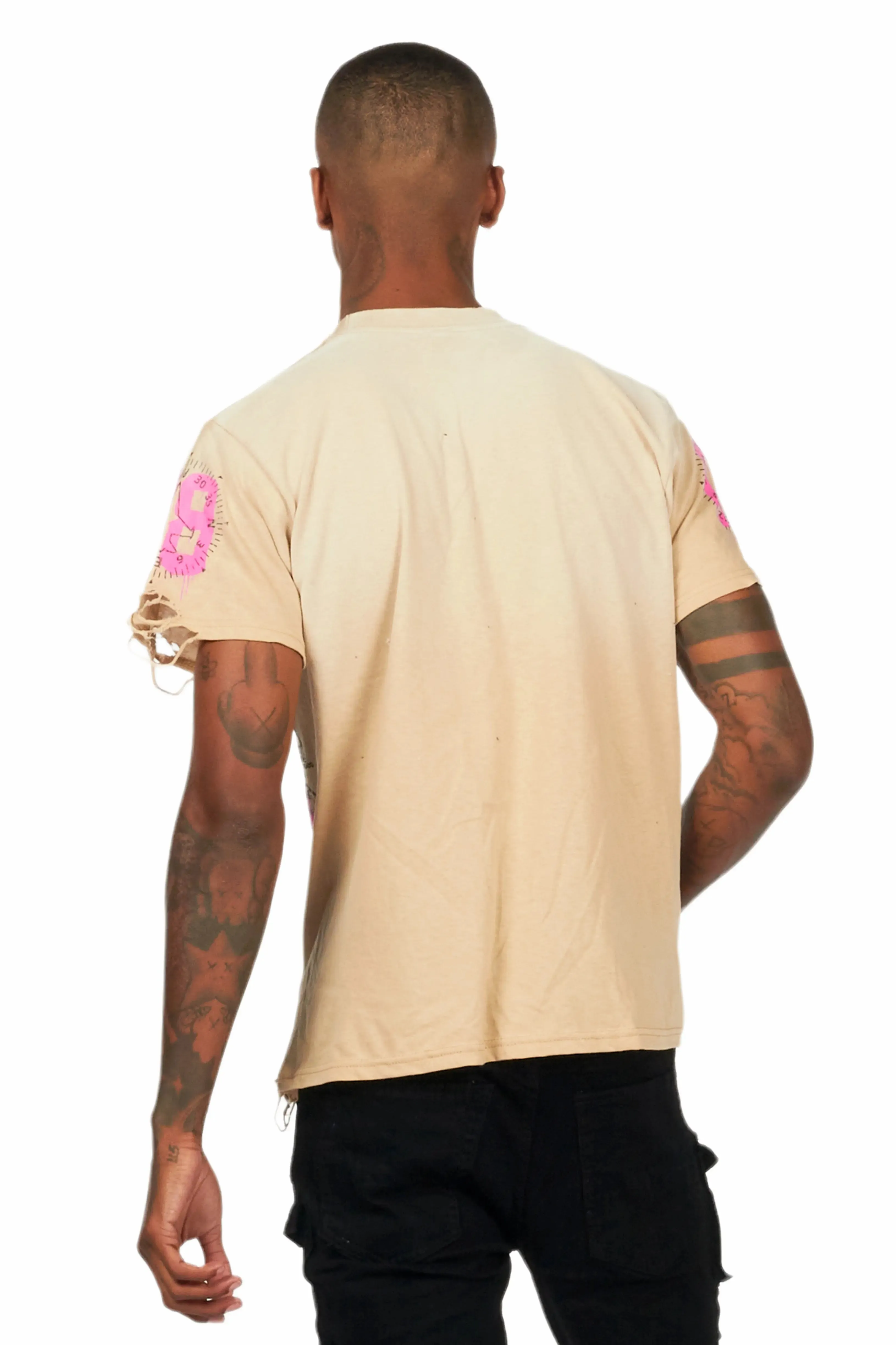 Nesta Beige Oversized Graphic T-Shirt sold by Rockstar Original product image thumbnail 4