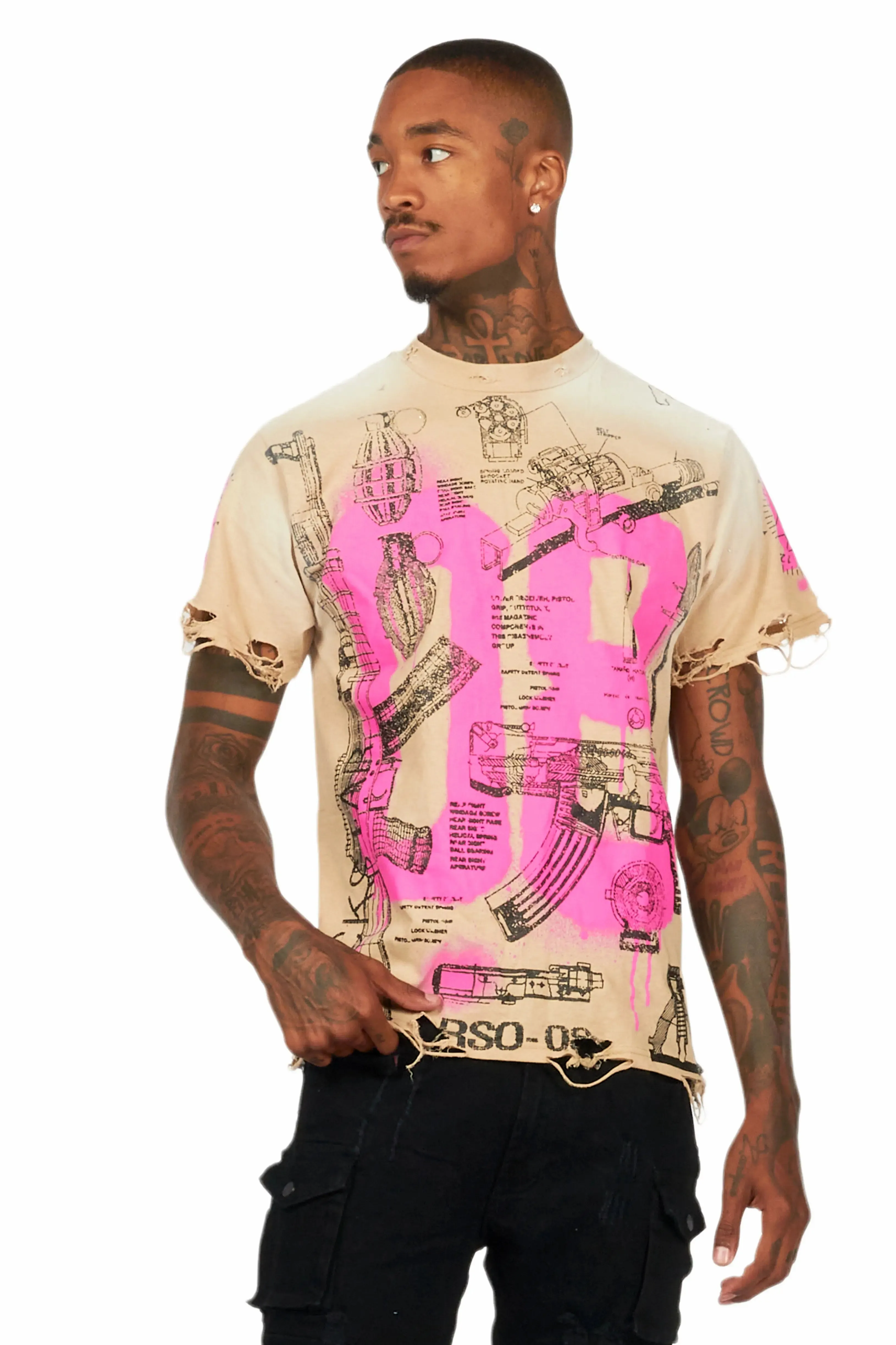 Nesta Beige Oversized Graphic T-Shirt sold by Rockstar Original product image thumbnail 2