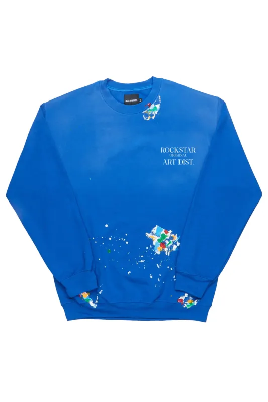 Rockstar Art Dist. Royal Blue Crewneck sold by Rockstar Original