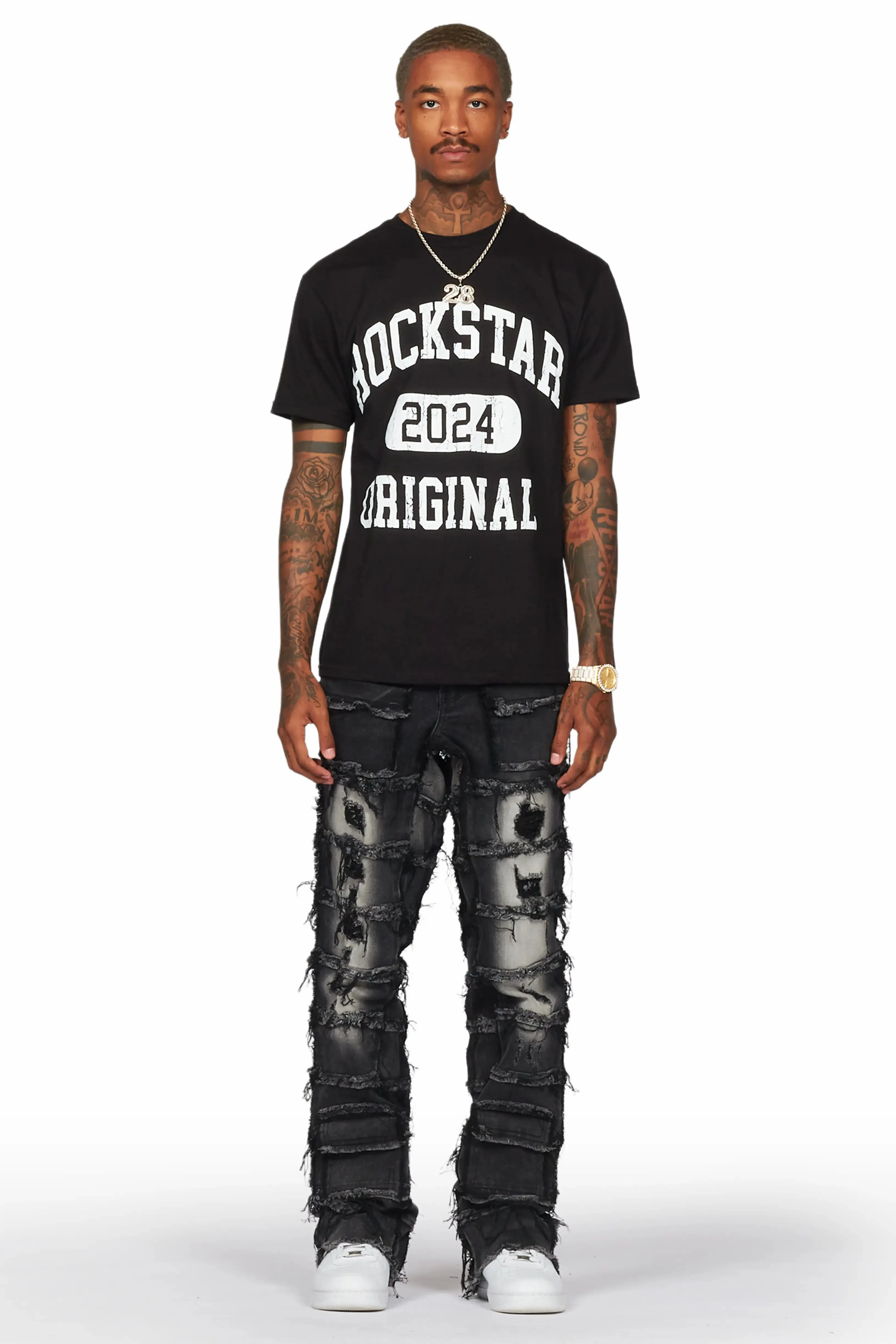 Taimo Black Baggy Cargo Stacked Jean sold by Rockstar Original product image thumbnail 2