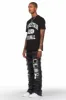 Taimo Black Baggy Cargo Stacked Jean sold by Rockstar Original