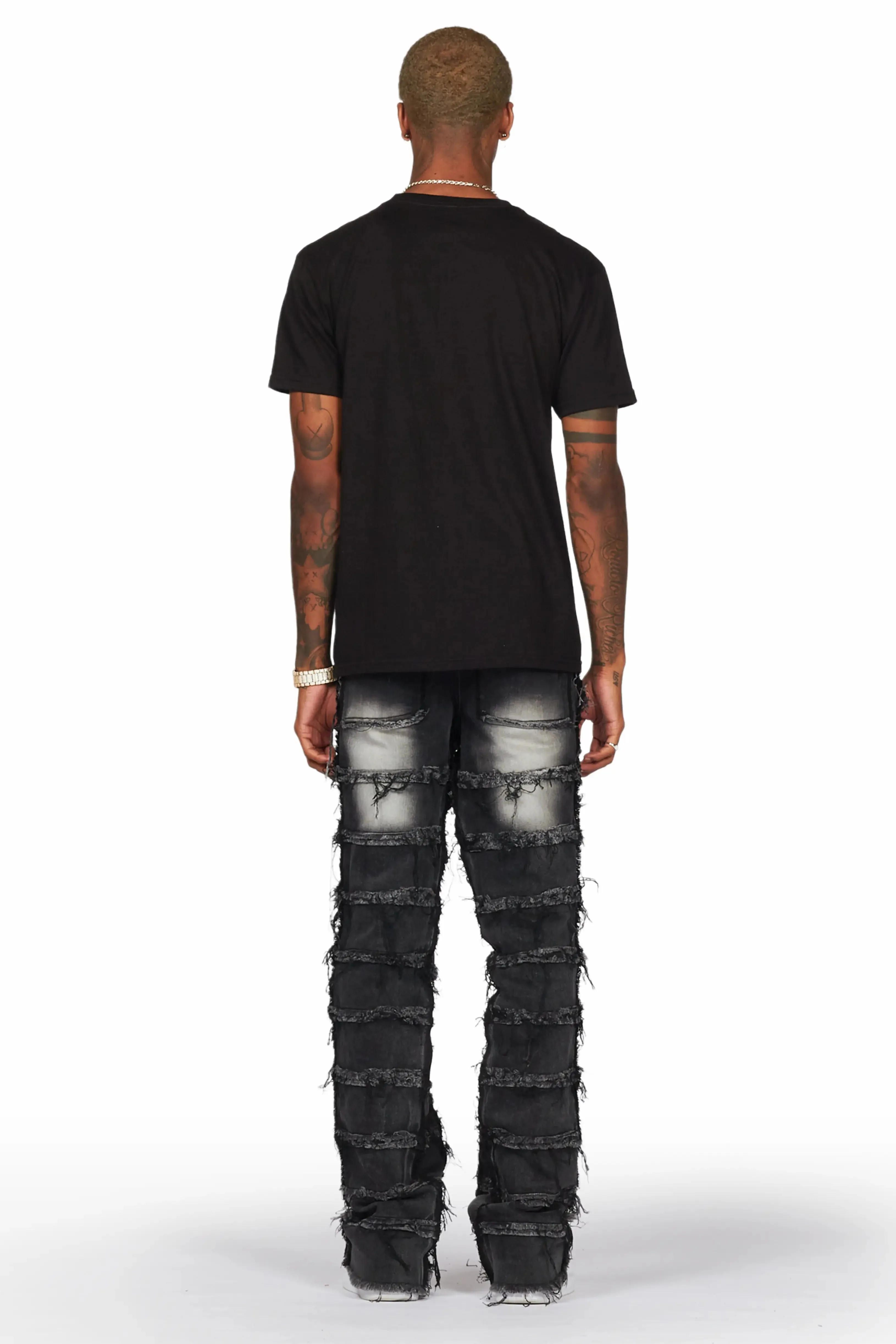 Taimo Black Baggy Cargo Stacked Jean sold by Rockstar Original product image thumbnail 4