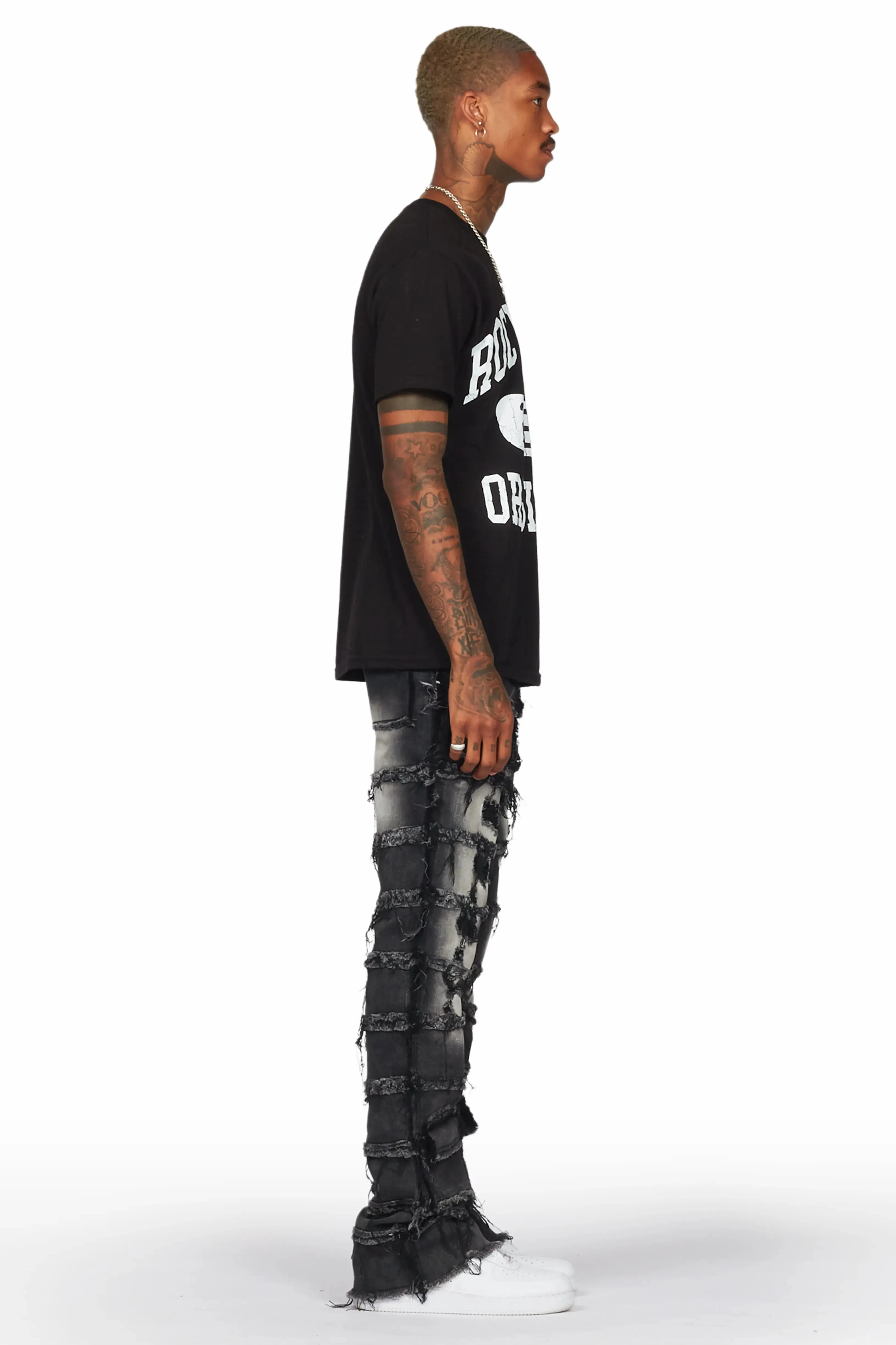 Taimo Black Baggy Cargo Stacked Jean sold by Rockstar Original product image thumbnail 3