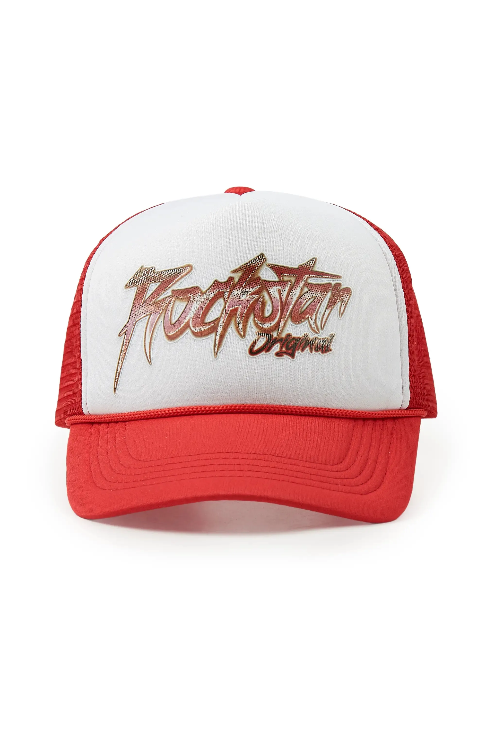 Mikelo White/Red Trucker Hat sold by Rockstar Original