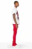 Conrad Red Stacked Flare Jean sold by Rockstar Original