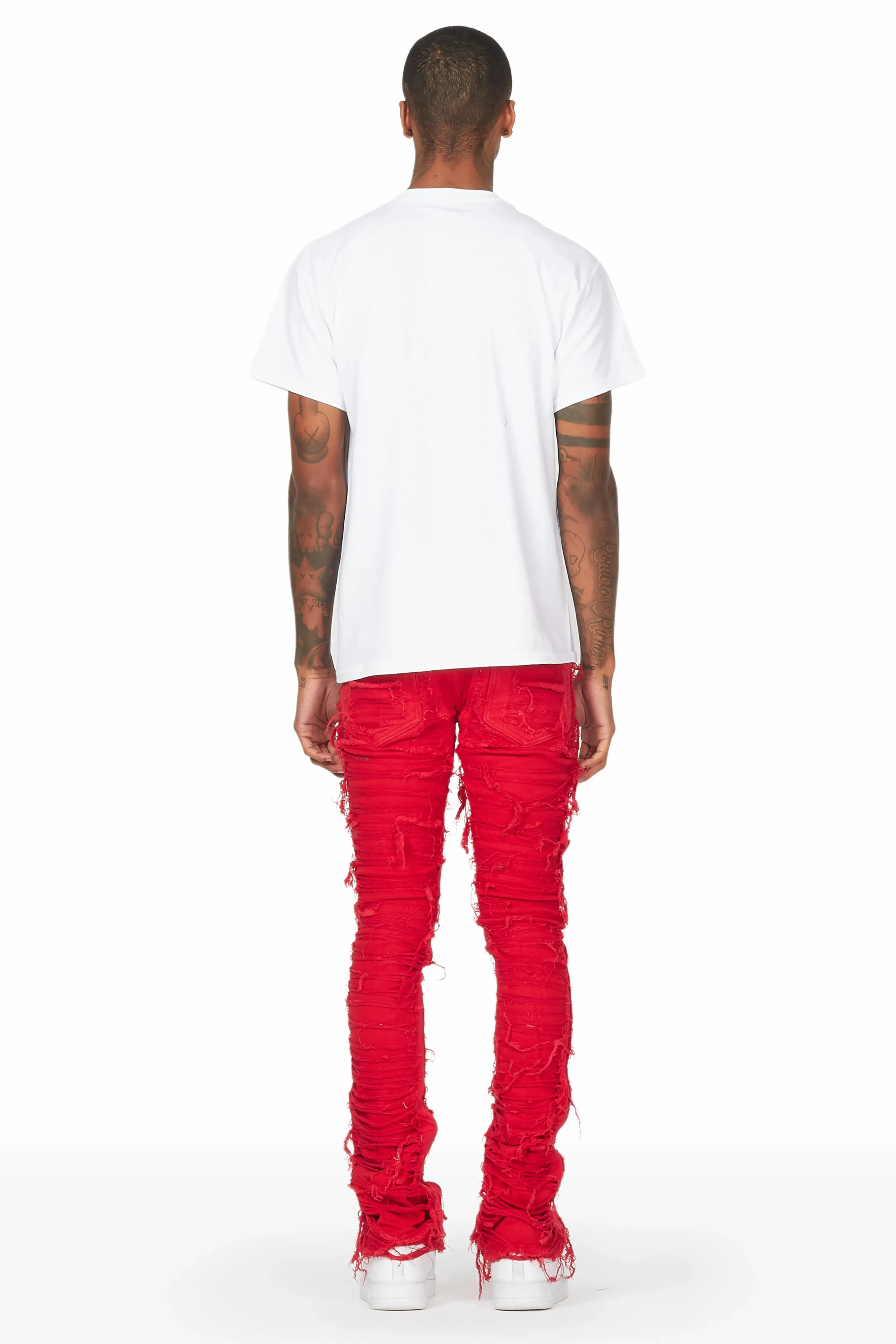 Conrad Red Stacked Flare Jean sold by Rockstar Original product image thumbnail 5