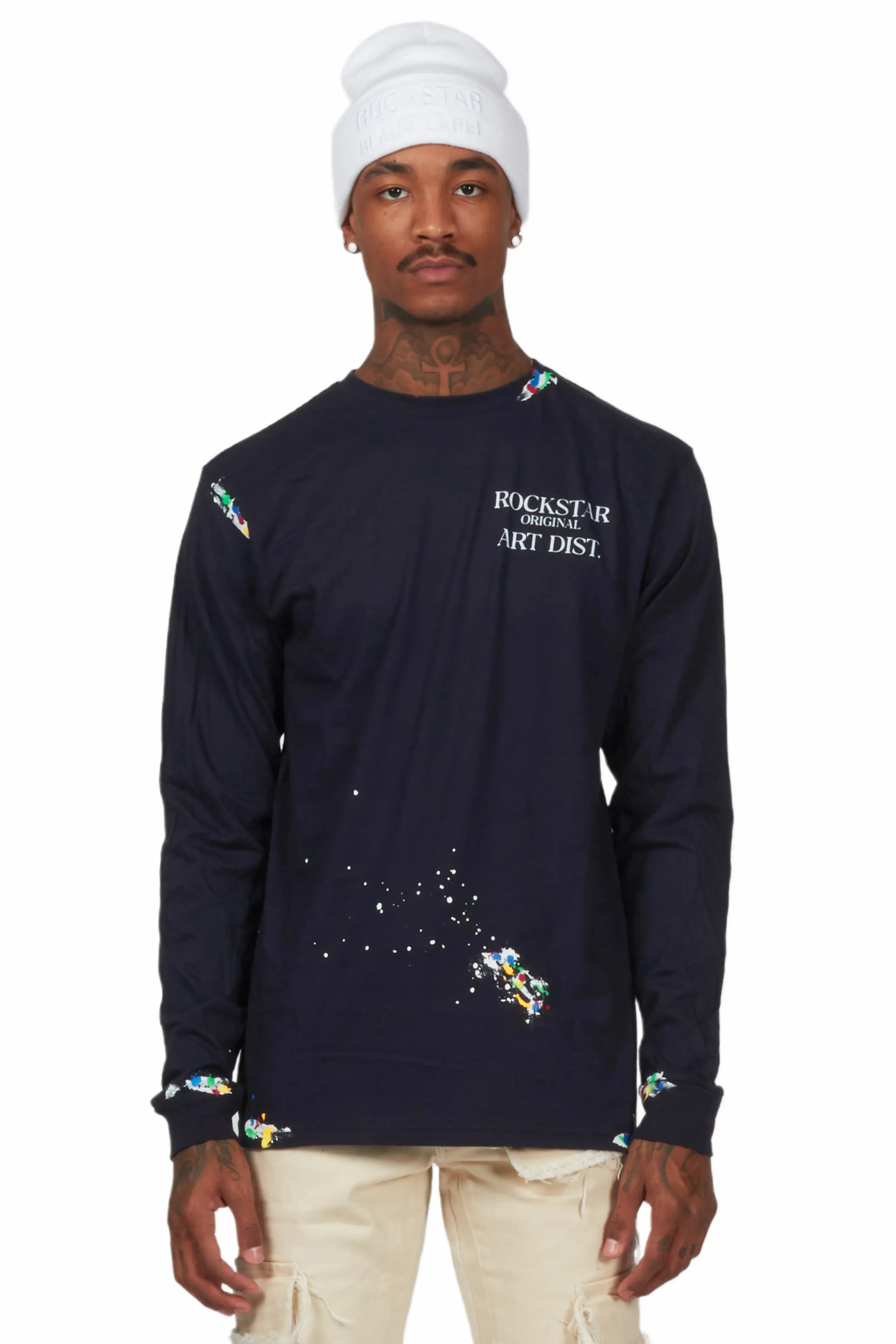 Palmer Navy Long Sleeve T-Shirt sold by Rockstar Original