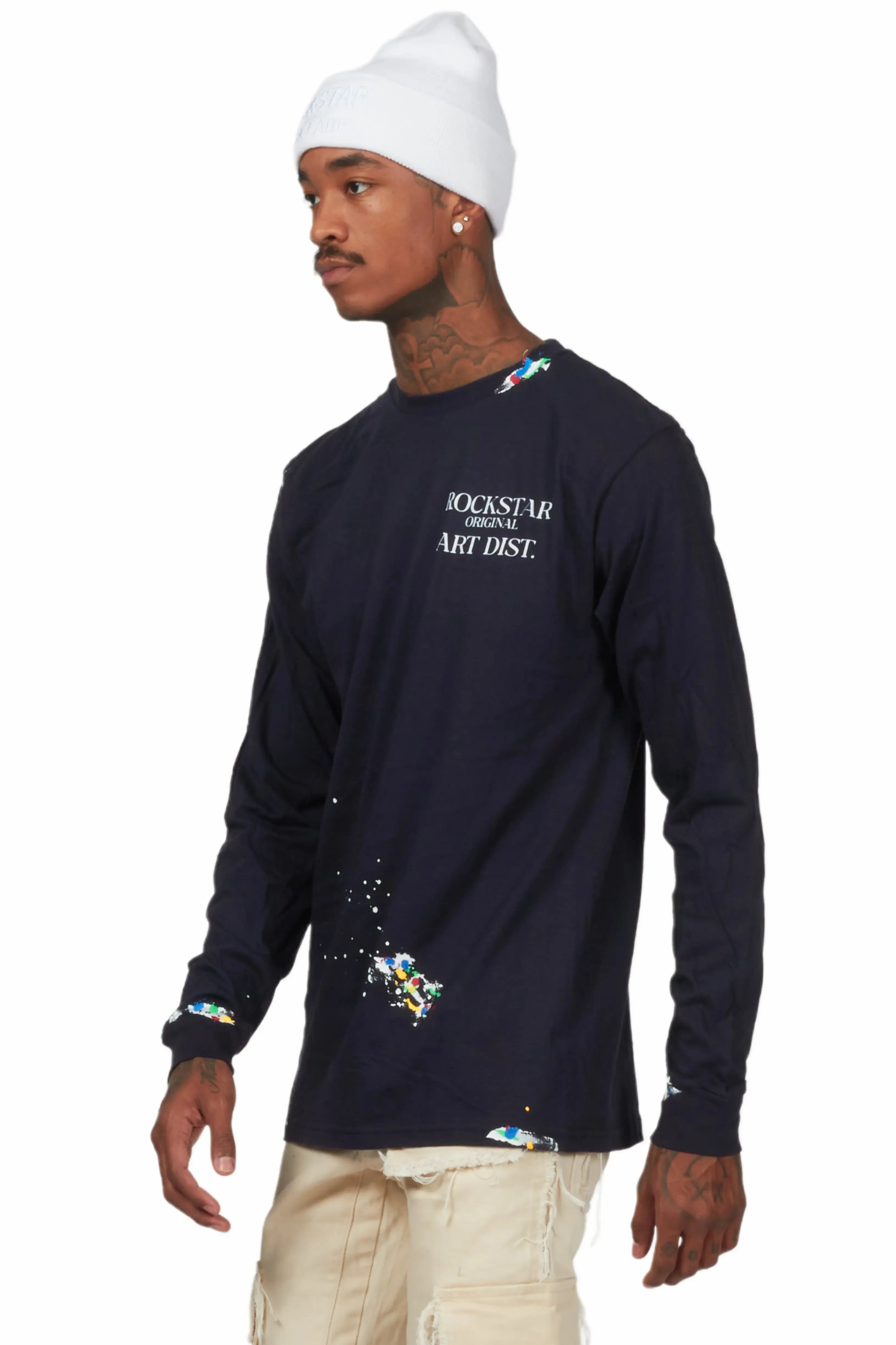 Palmer Navy Long Sleeve T-Shirt sold by Rockstar Original product image thumbnail 2