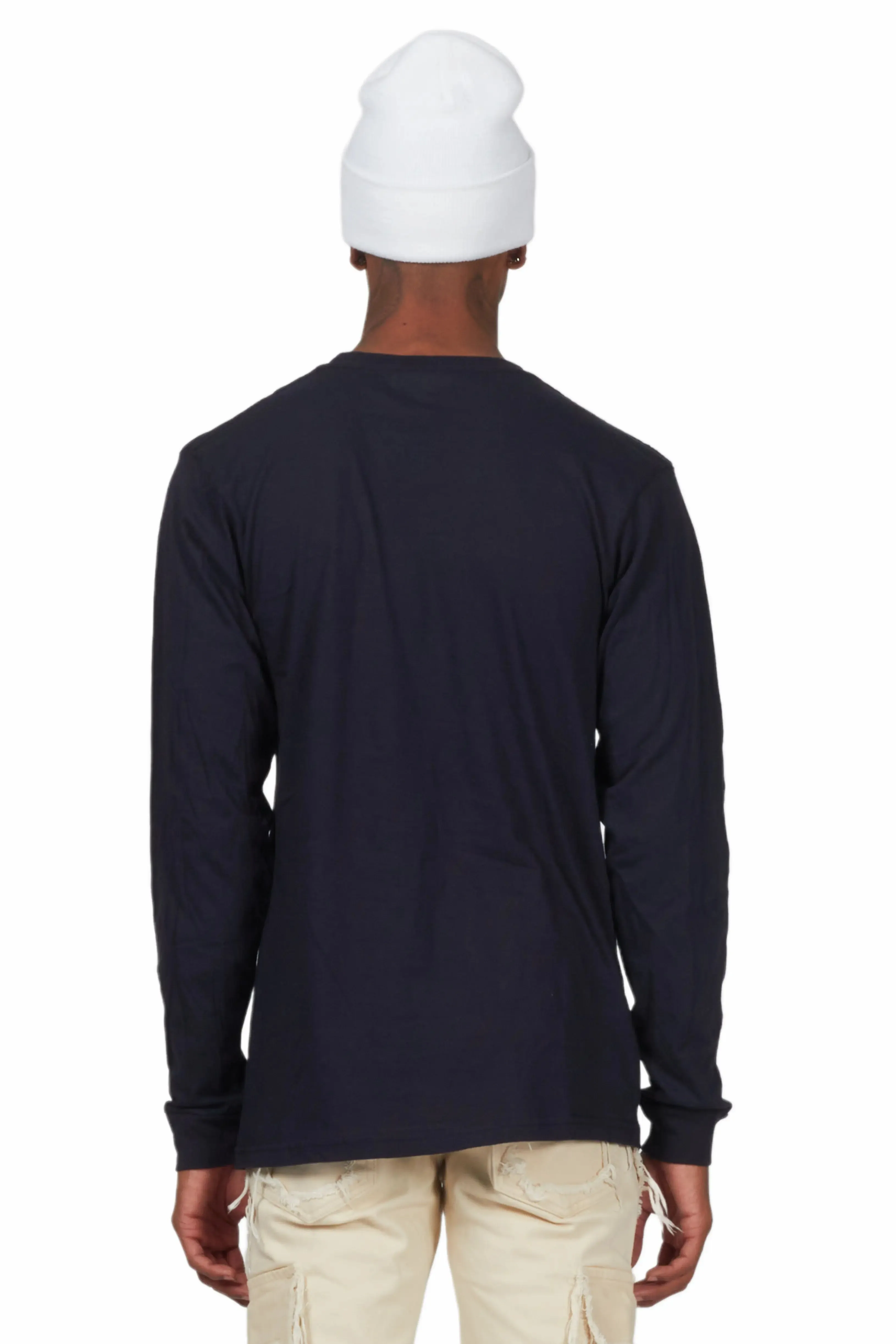Palmer Navy Long Sleeve T-Shirt sold by Rockstar Original product image thumbnail 4