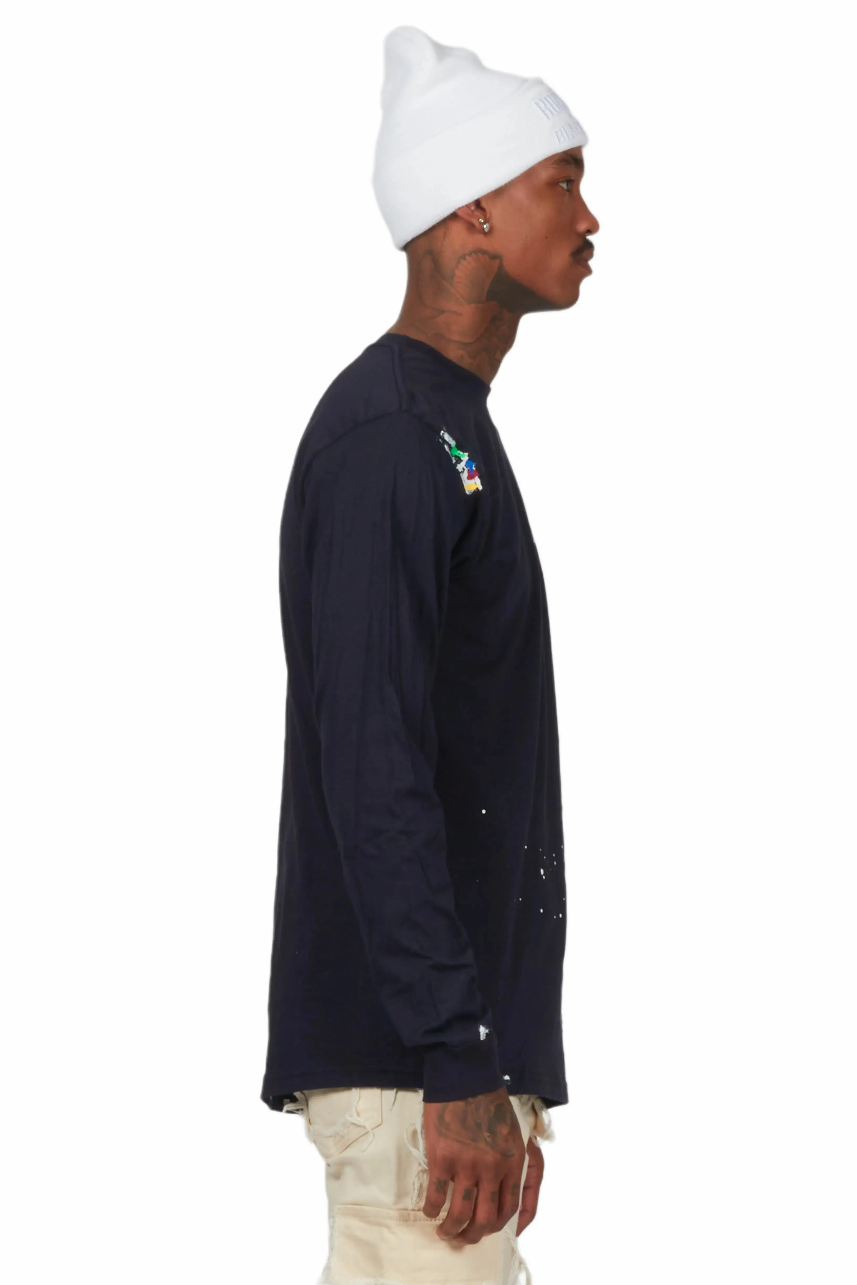 Palmer Navy Long Sleeve T-Shirt sold by Rockstar Original product image thumbnail 3