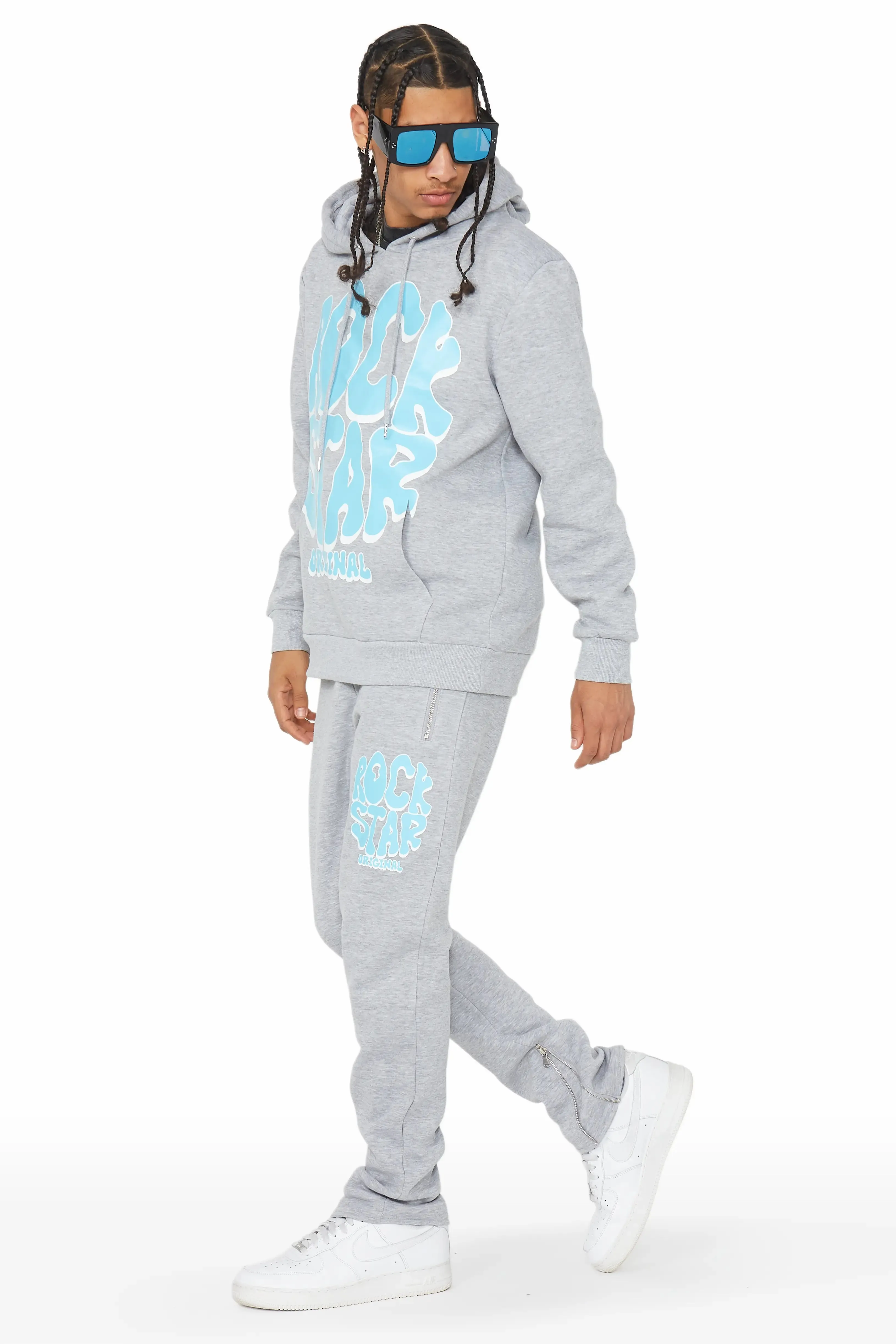 Warblen Grey/Blue Slim Fit Track Set sold by Rockstar Original product image thumbnail 2