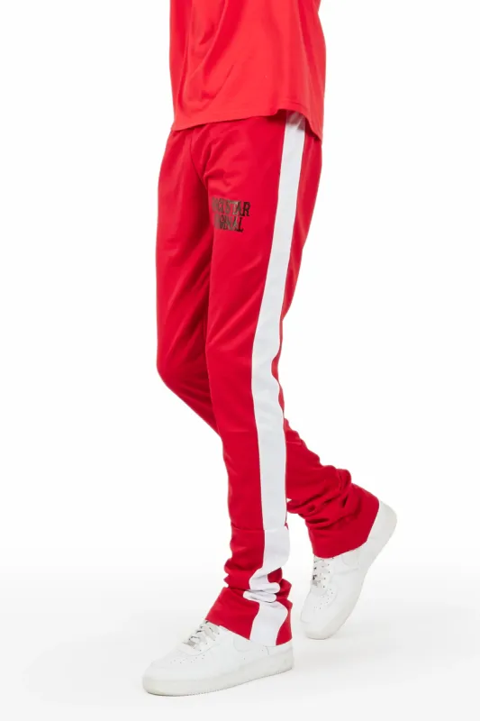 Keller Red/White Super Stacked Track Pant sold by Rockstar Original