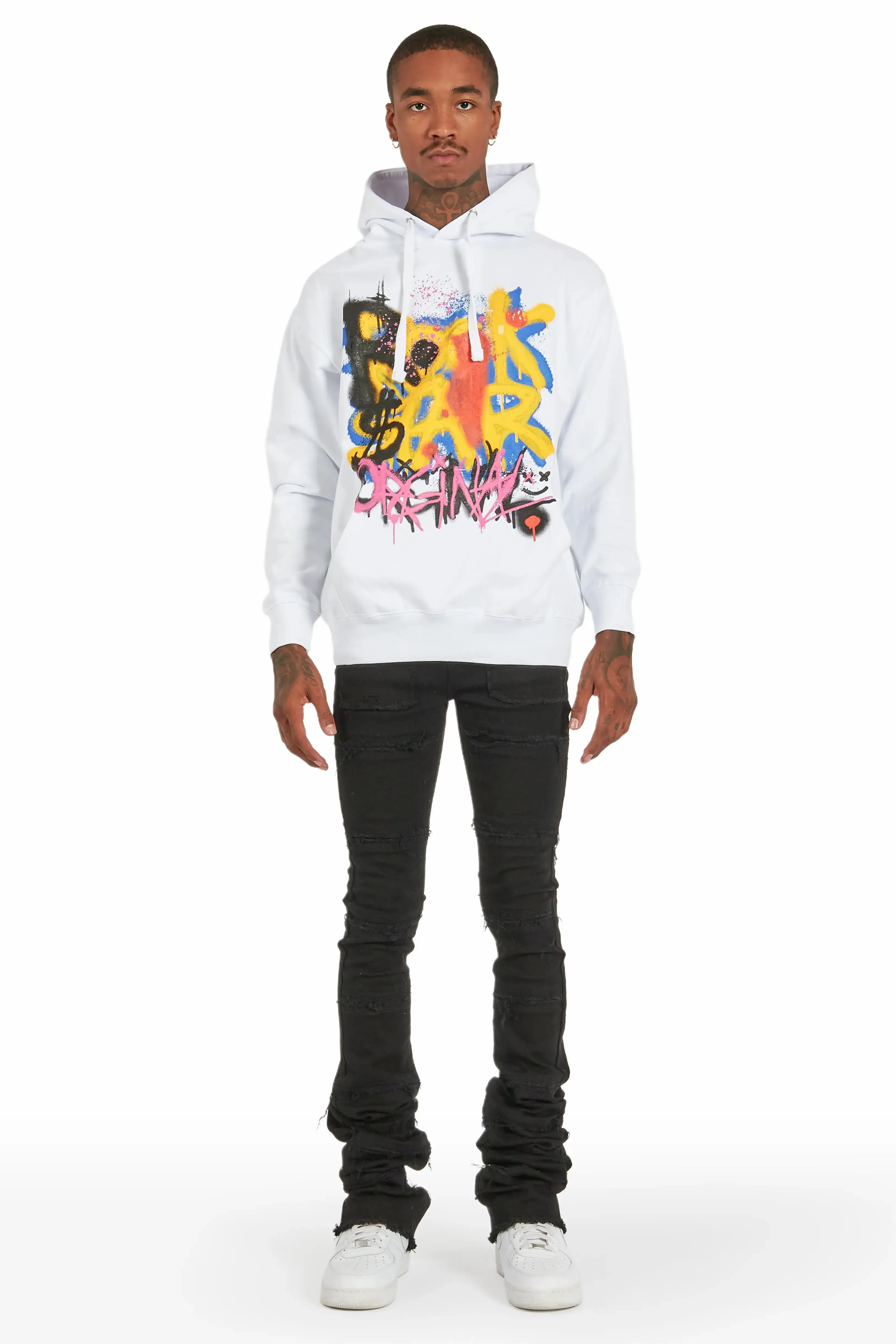 Nocairs White Graphic Hoodie sold by Rockstar Original product image thumbnail 3