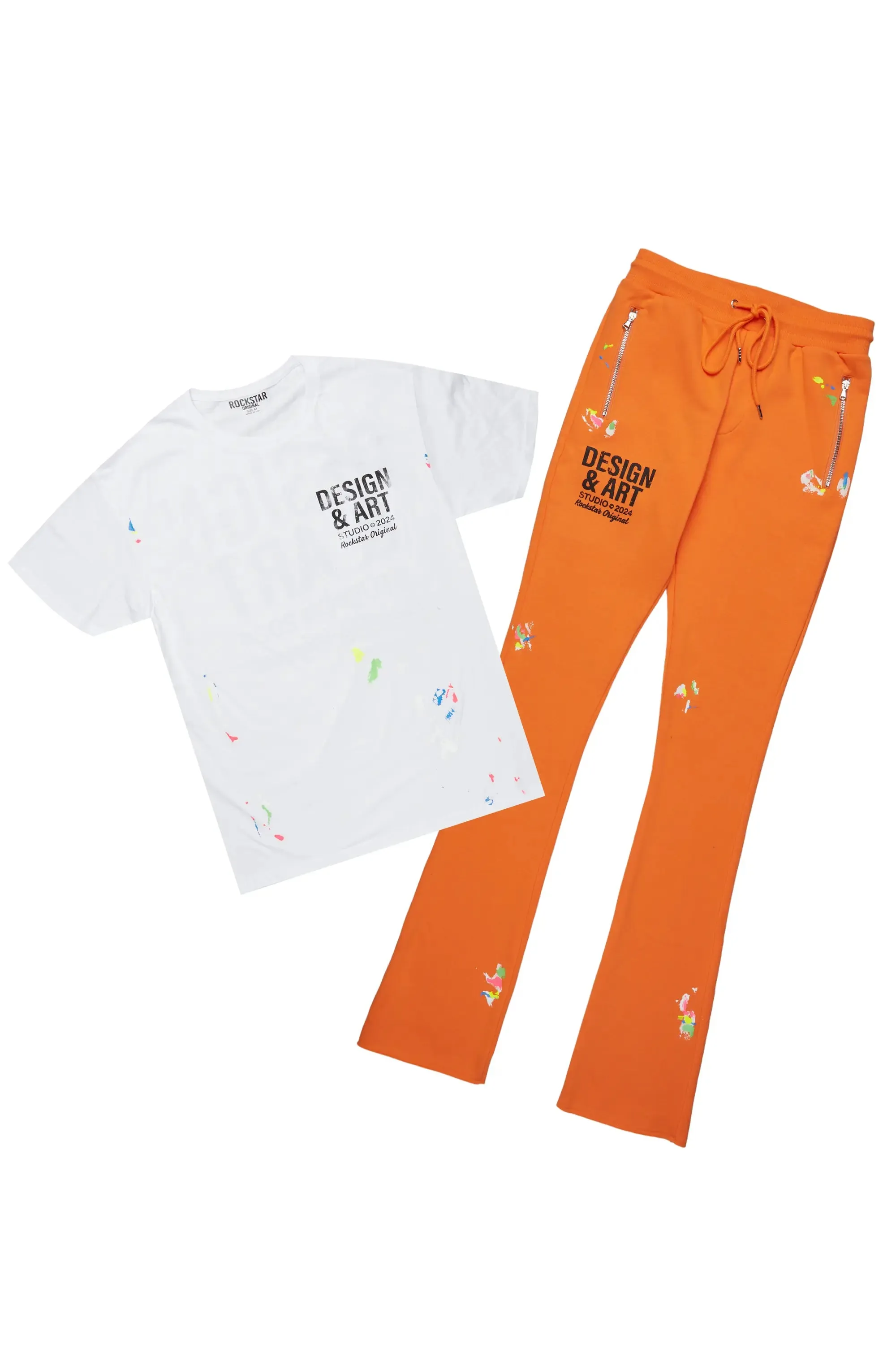 Mancha Orange T-Shirt Stacked Flare Track Set sold by Rockstar Original