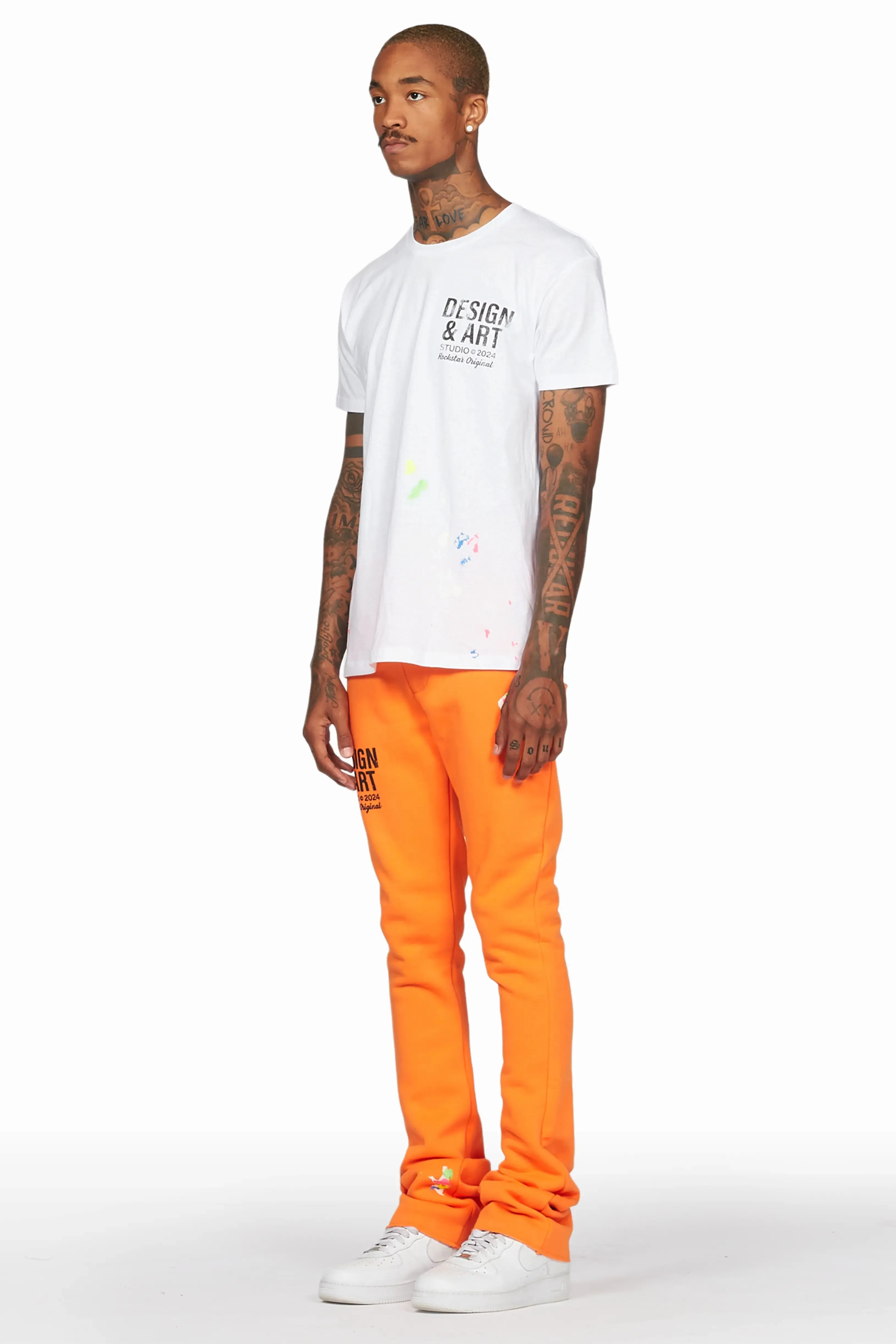 Mancha Orange T-Shirt Stacked Flare Track Set sold by Rockstar Original product image thumbnail 5