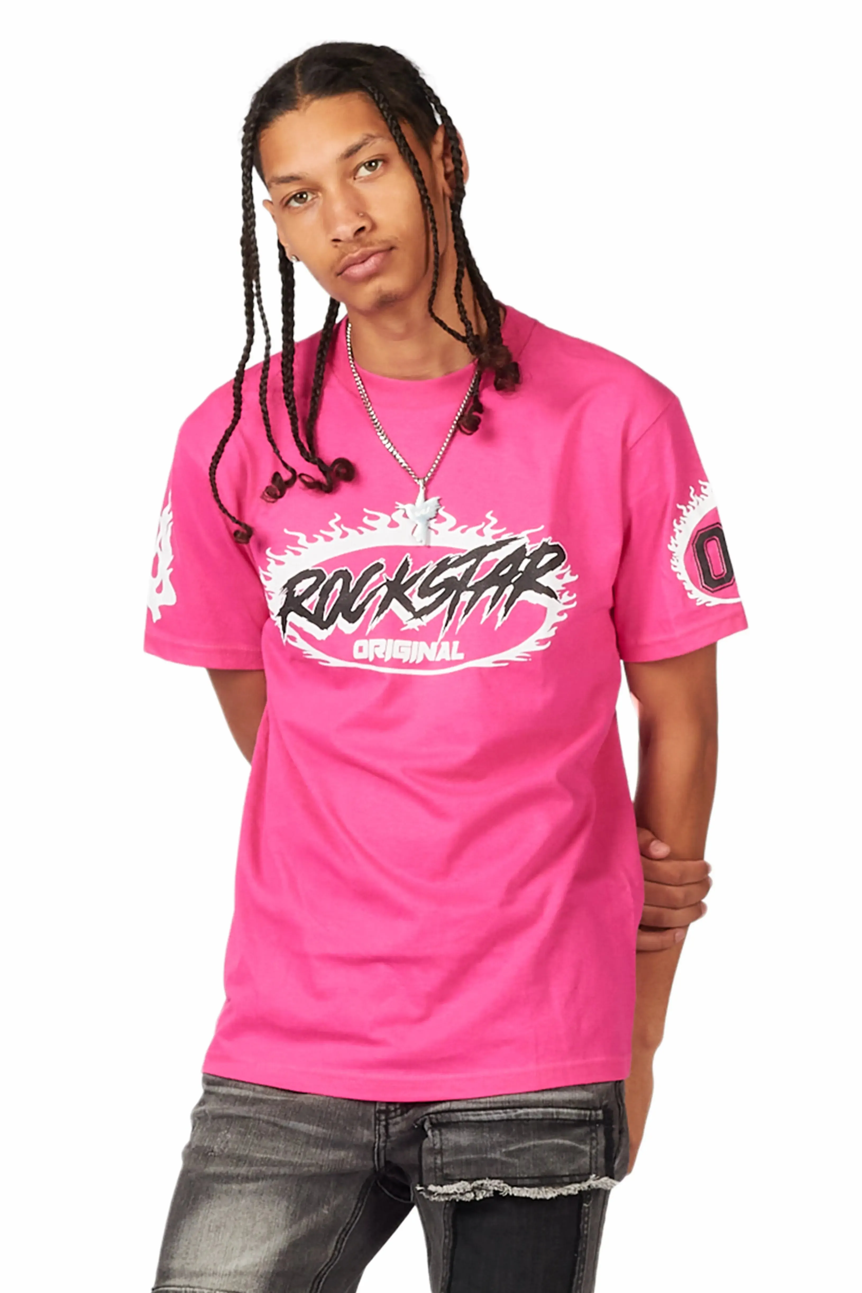 Draven Fuchsia Graphic T-Shirt sold by Rockstar Original product image thumbnail 4