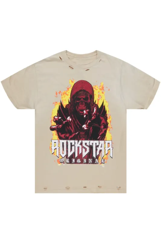 Cadell Beige Graphic T-Shirt sold by Rockstar Original