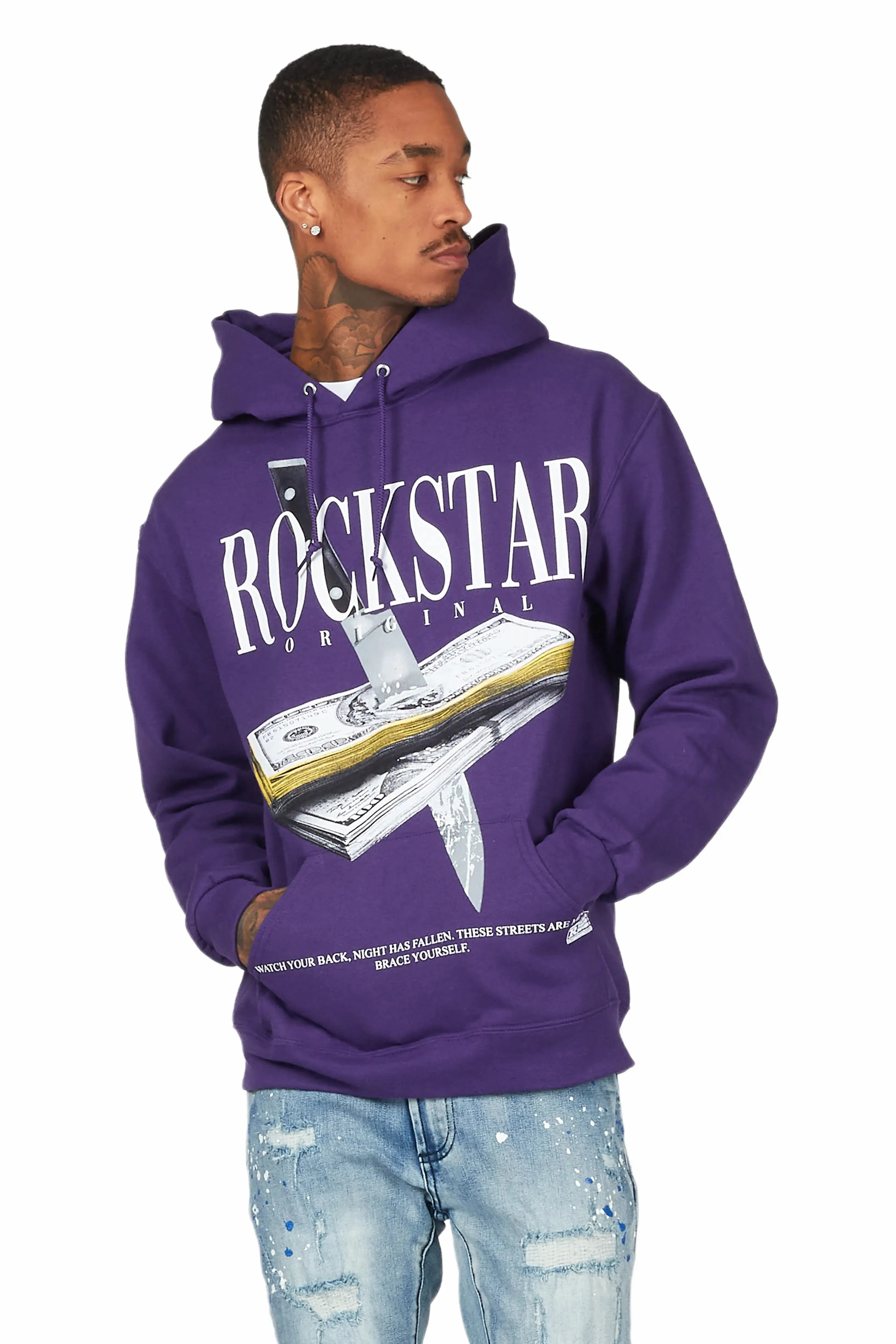 Dayte Nite Purple Graphic Hoodie sold by Rockstar Original product image thumbnail 4