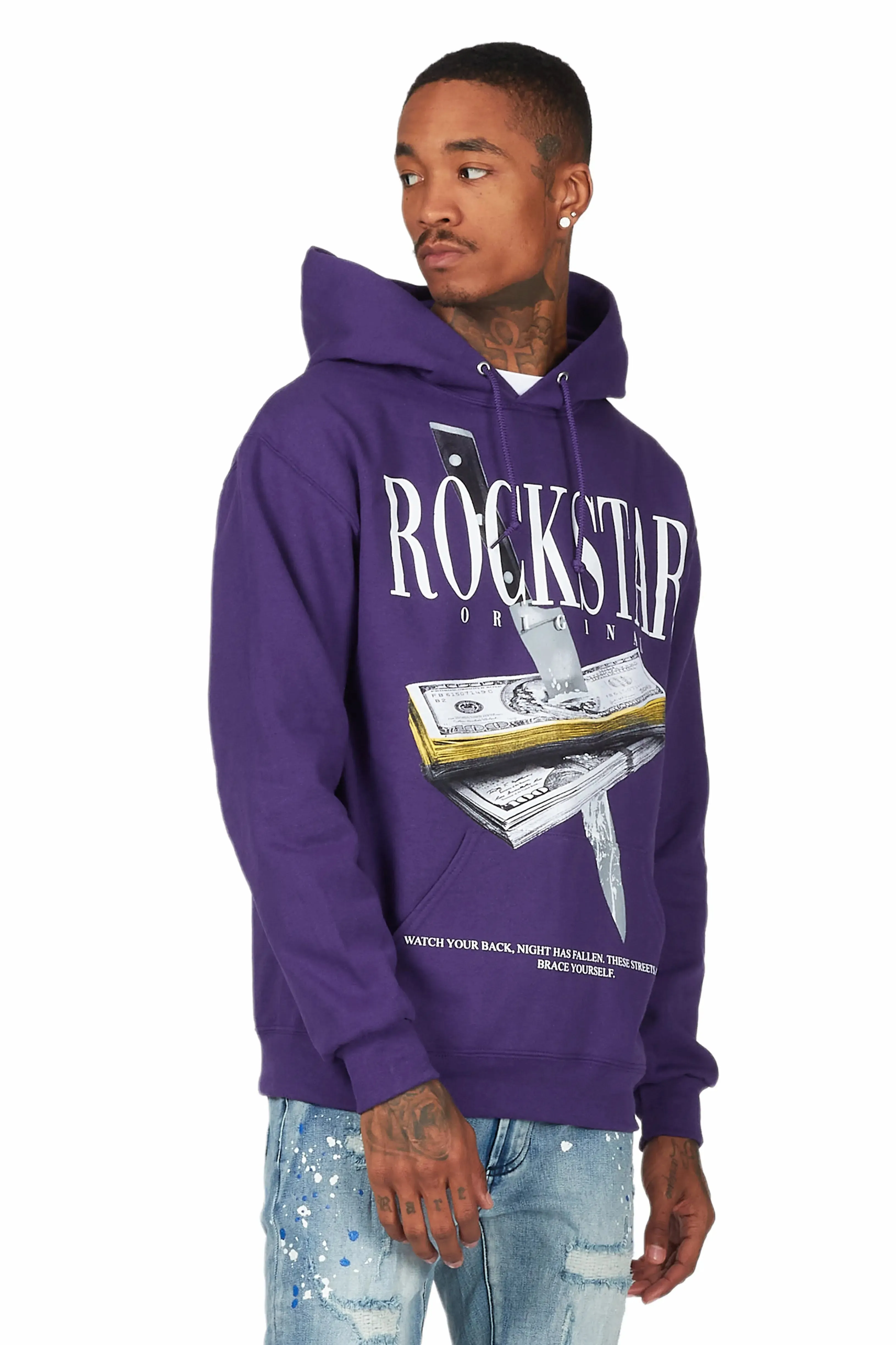 Dayte Nite Purple Graphic Hoodie sold by Rockstar Original product image thumbnail 5
