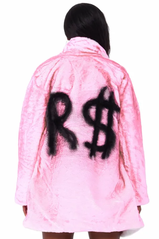 Boss Lady Pink Fur Jacket sold by Rockstar Original
