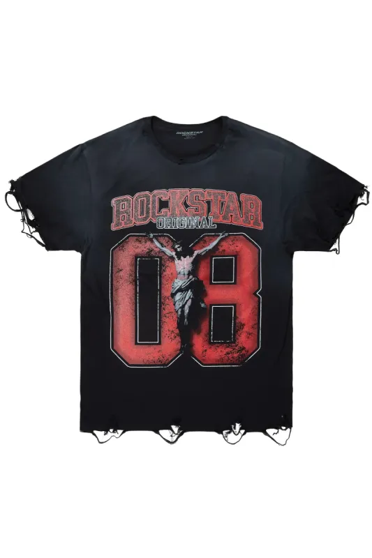 Fields Black/Red Oversized Graphic T-Shirt sold by Rockstar Original