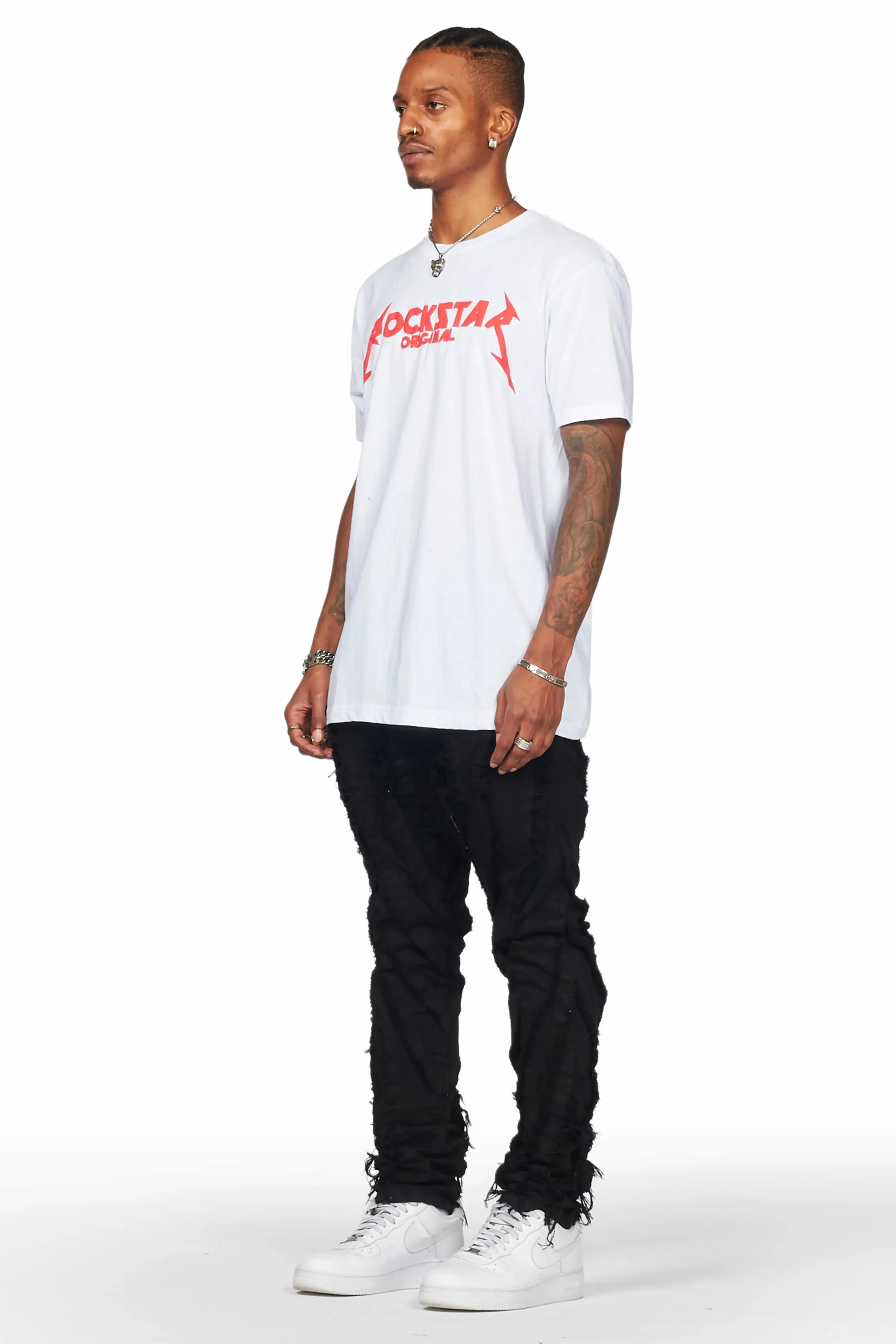 Achilles Black Raw Edge Skinny Fit Jean sold by Rockstar Original product image thumbnail 4