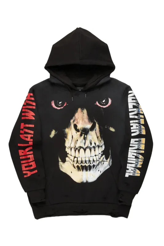 Dunebi Black Distressed Graphic Hoodie sold by Rockstar Original