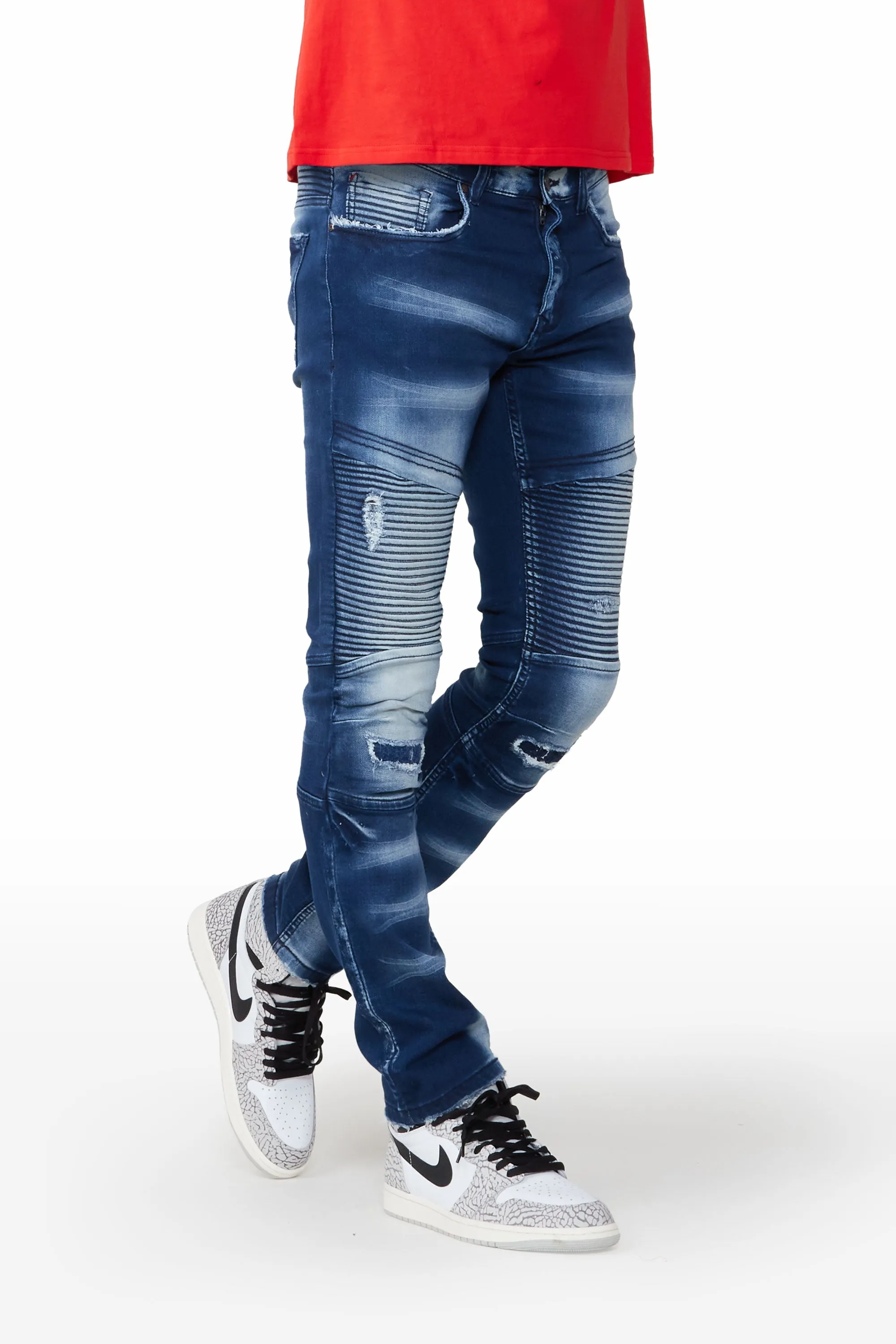 Nathaniel Blue Biker Slim Fit Jean sold by Rockstar Original