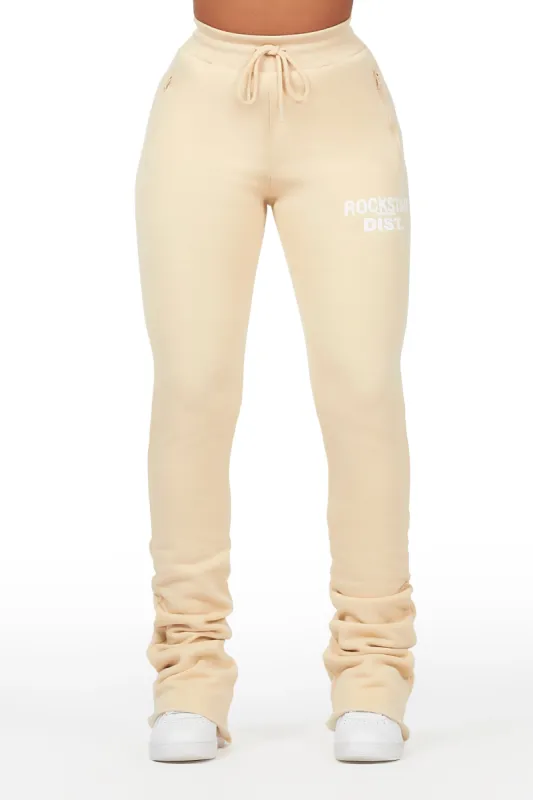 Juliana Beige Super Stacked Track Pant sold by Rockstar Original