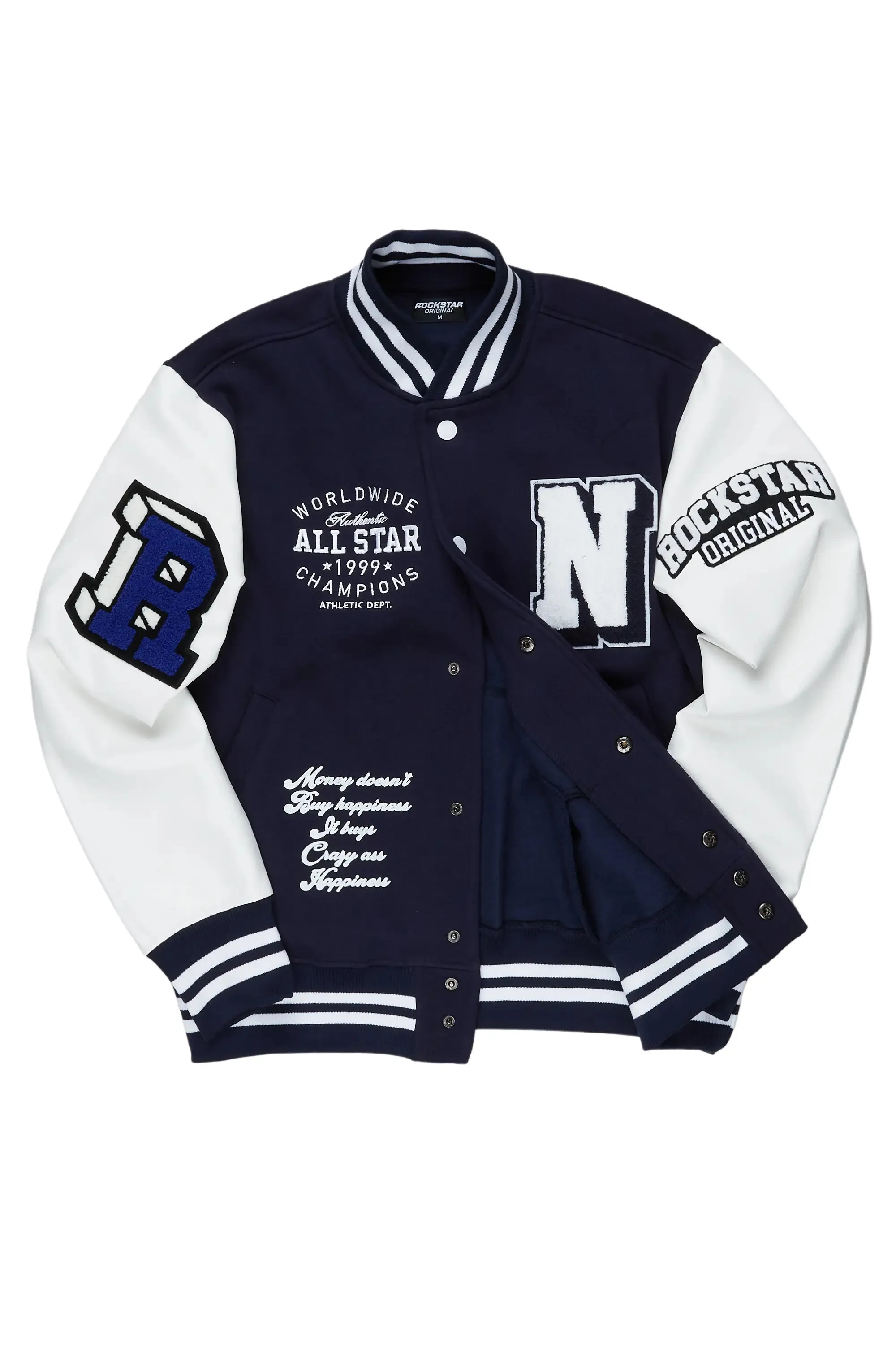 Himiko Navy Varsity Jacket sold by Rockstar Original product image thumbnail 3