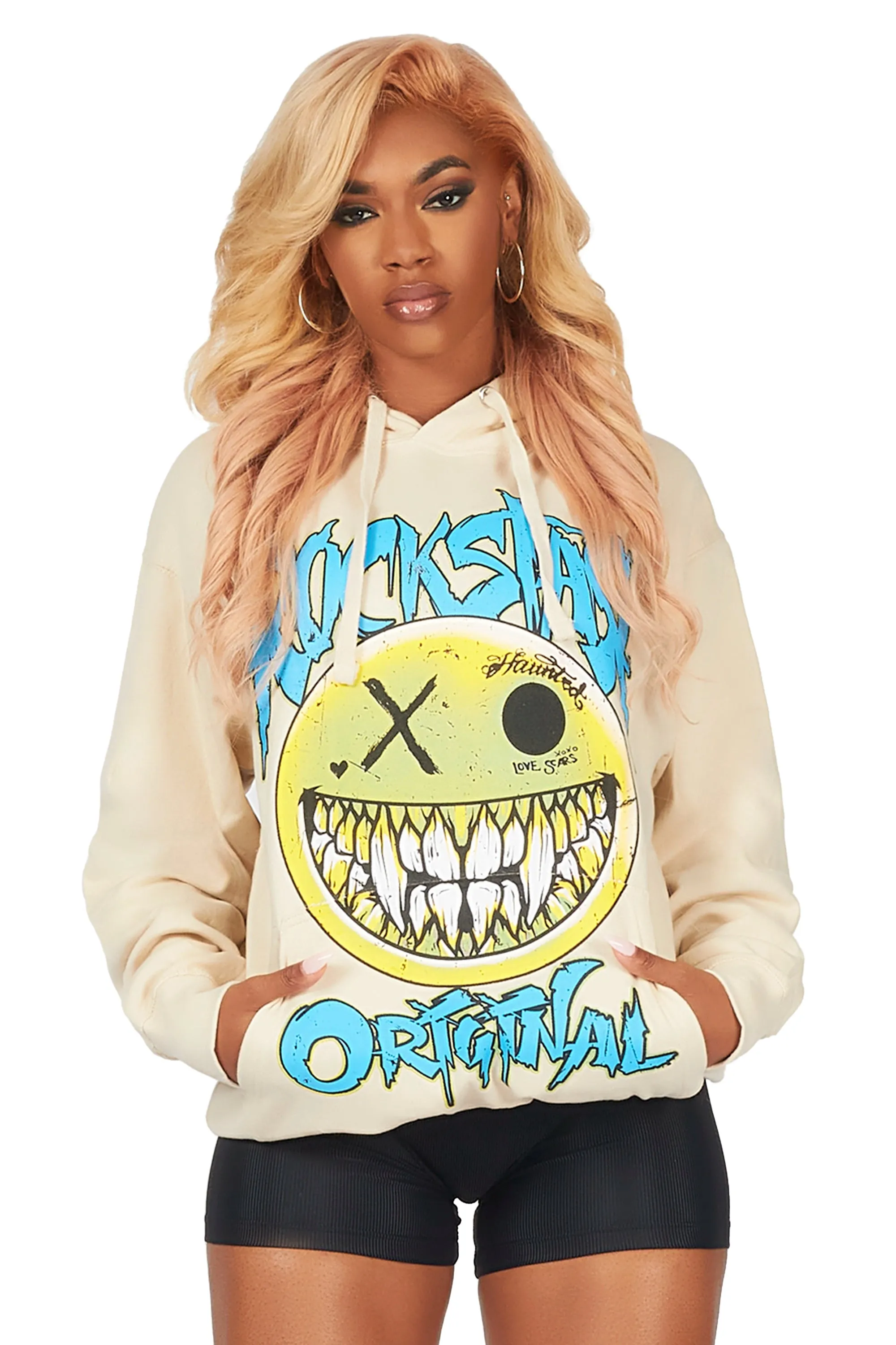 Ynesha Beige Oversized Hoodie sold by Rockstar Original