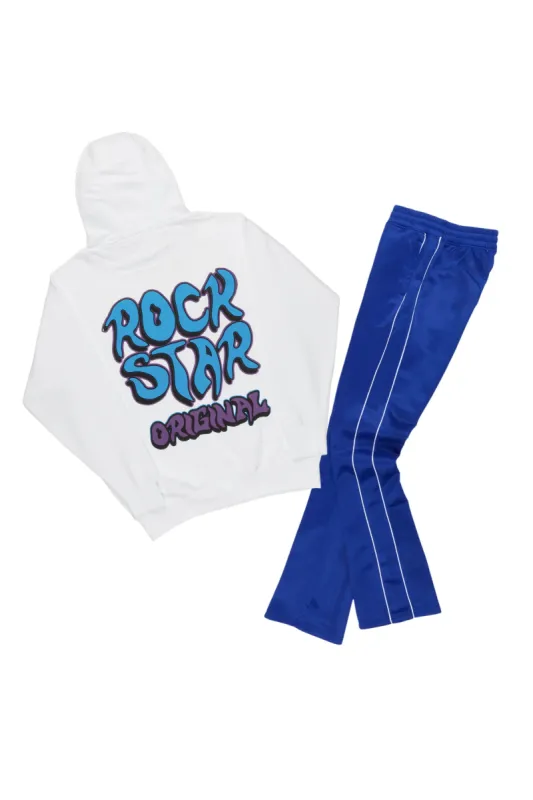 Deth White/Royal Graphic Hoodie Track Pant Set sold by Rockstar Original