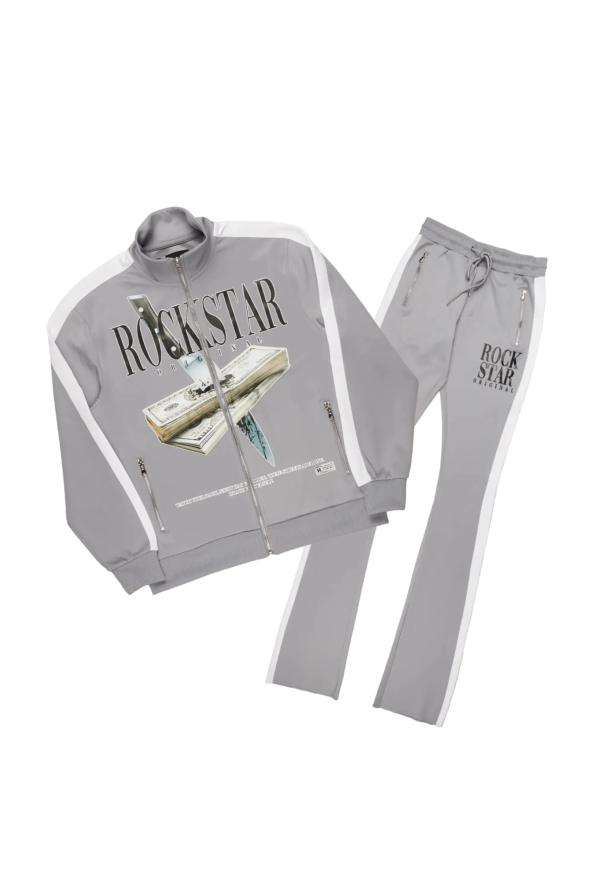 Dayte Nite Grey Tricot Super Stacked Track Set sold by Rockstar Original product image thumbnail 2