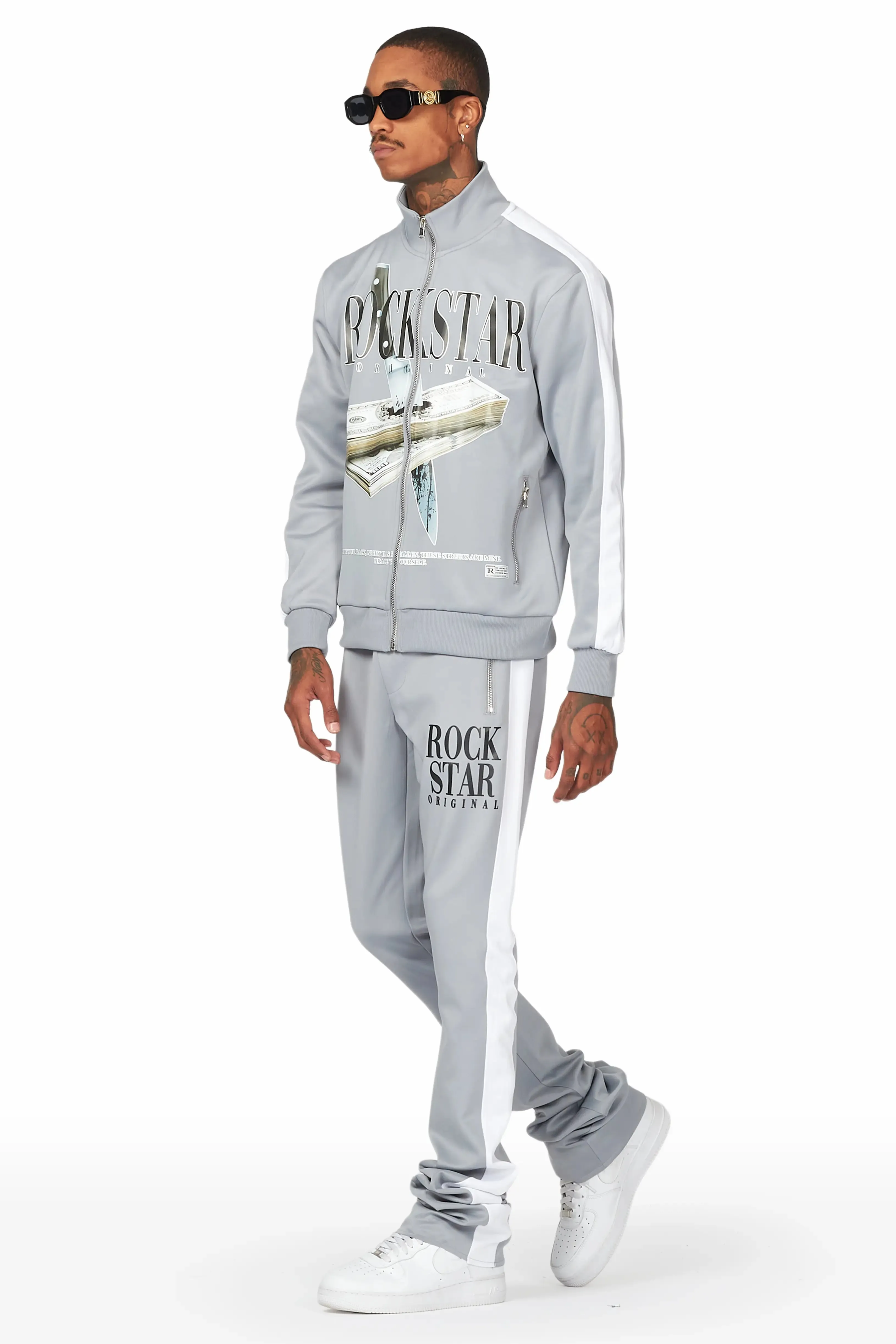 Dayte Nite Grey Tricot Super Stacked Track Set sold by Rockstar Original product image thumbnail 3