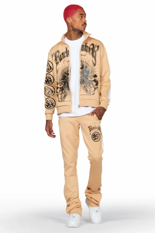 Alvyn Beige Tricot Super Stacked Track Set sold by Rockstar Original