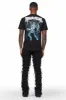 Garson Black Painter Stacked Flare Jean sold by Rockstar Original