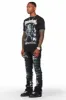 Garson Black Painter Stacked Flare Jean sold by Rockstar Original