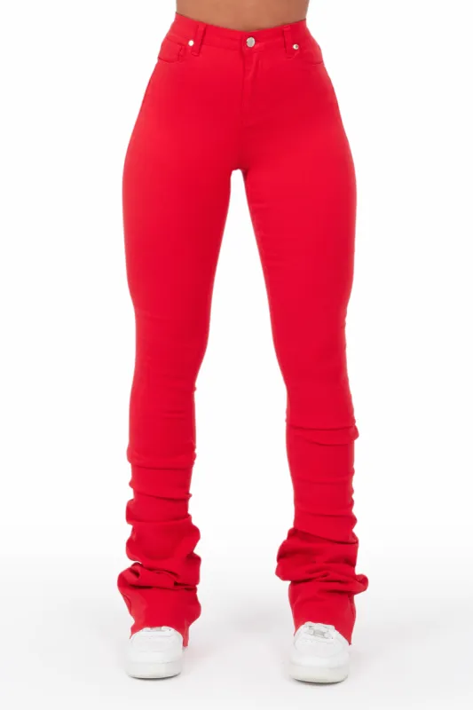 Khadeeja Red Super Stacked Jean sold by Rockstar Original