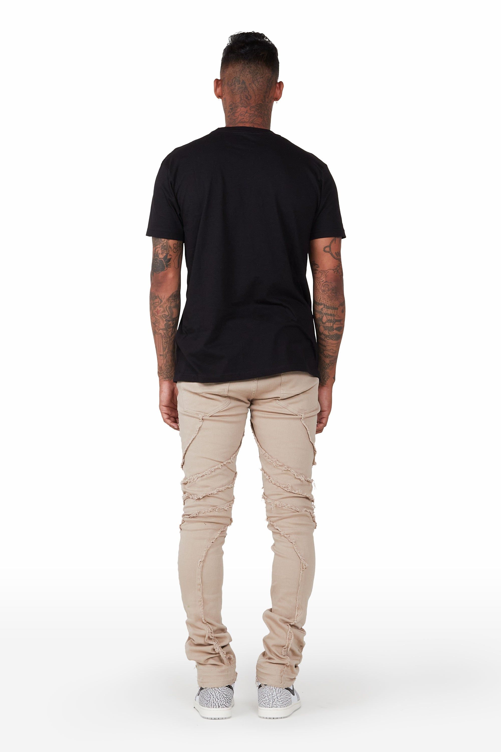 Sagan Tan Stacked Flare Jean sold by Rockstar Original product image thumbnail 4