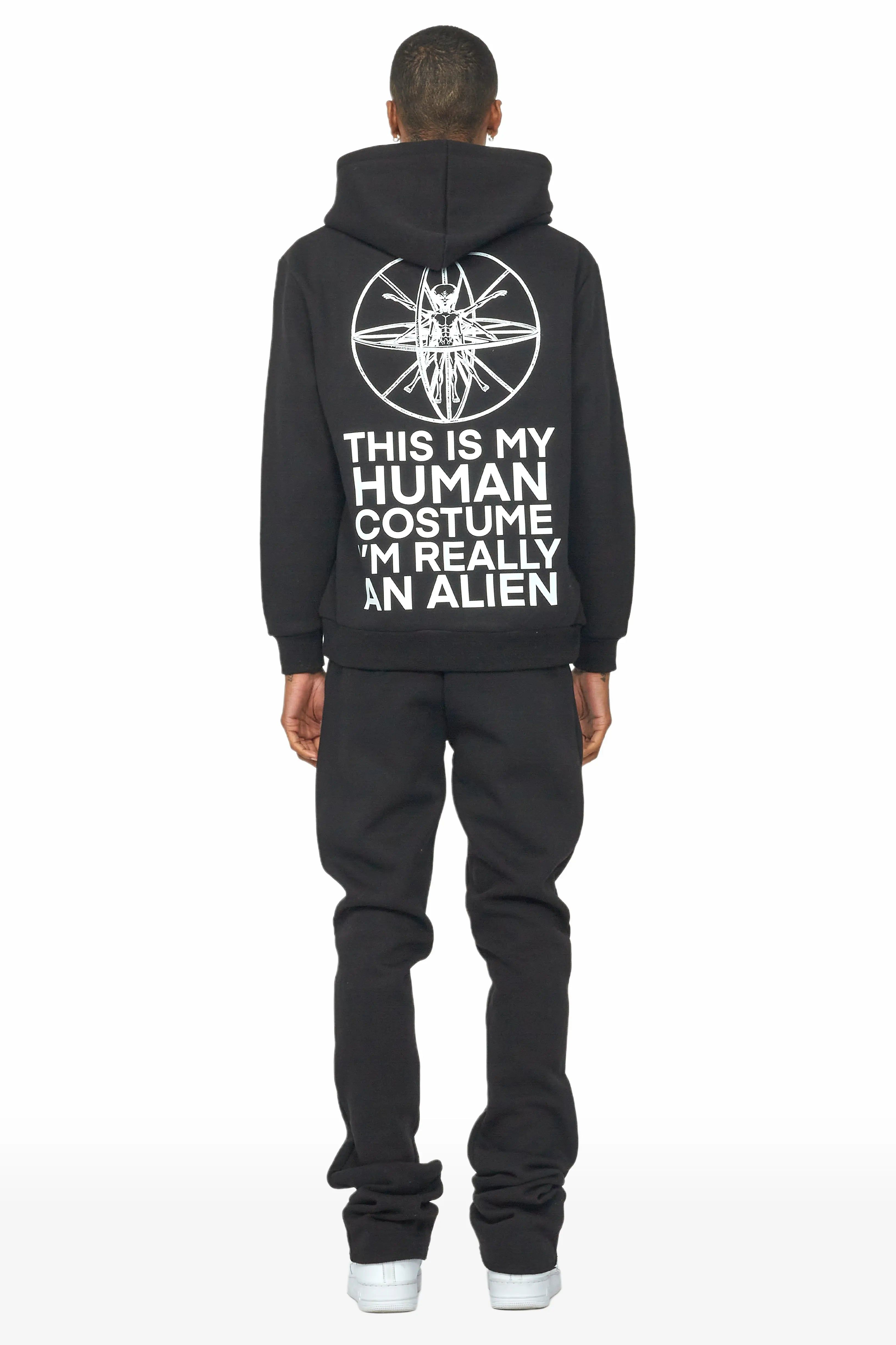 Yarden Black Graphic Hoodie/Stacked Flare Pant Track Set sold by Rockstar Original product image thumbnail 2