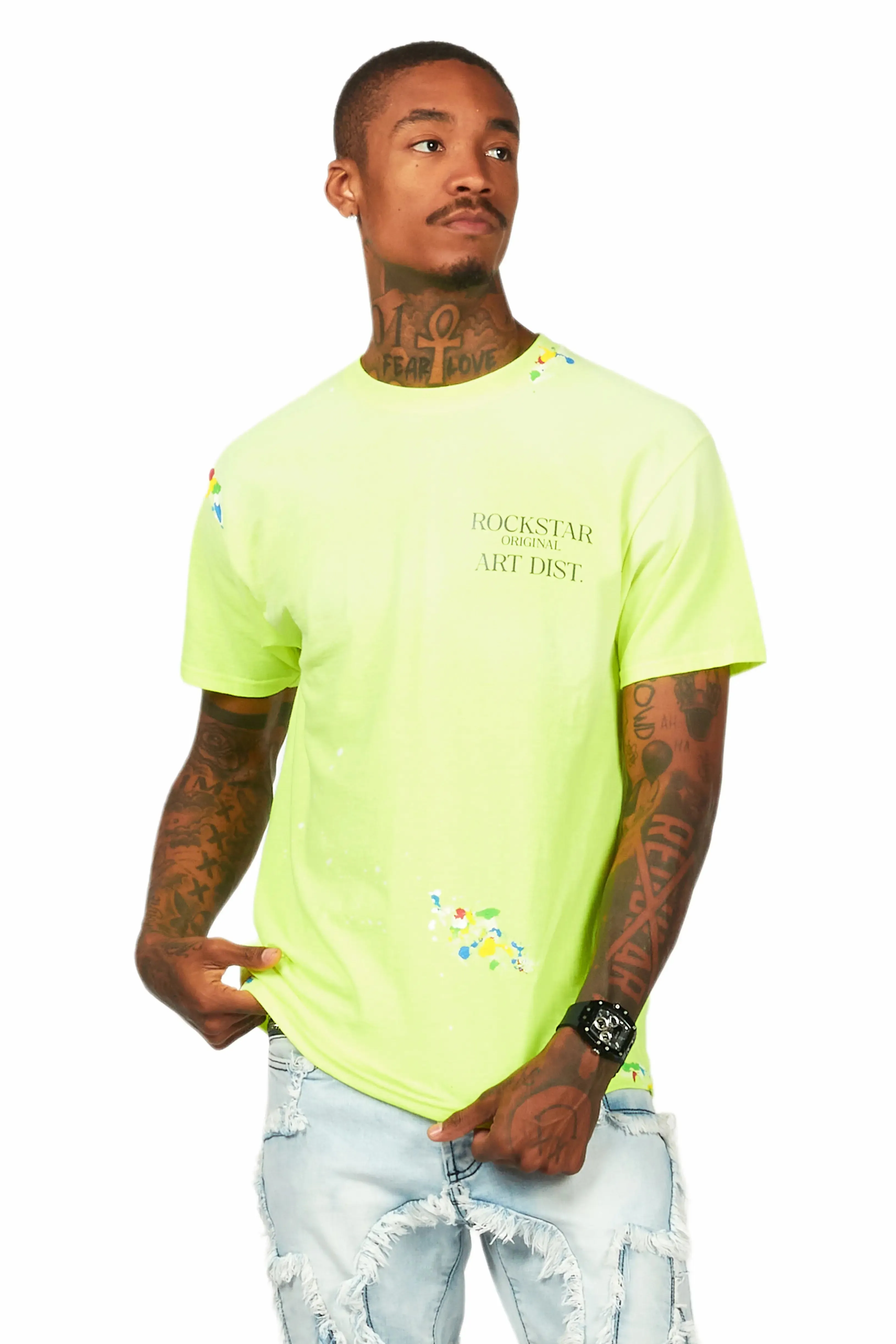 Palmer Neon Yellow Graphic T-Shirt sold by Rockstar Original product image thumbnail 2