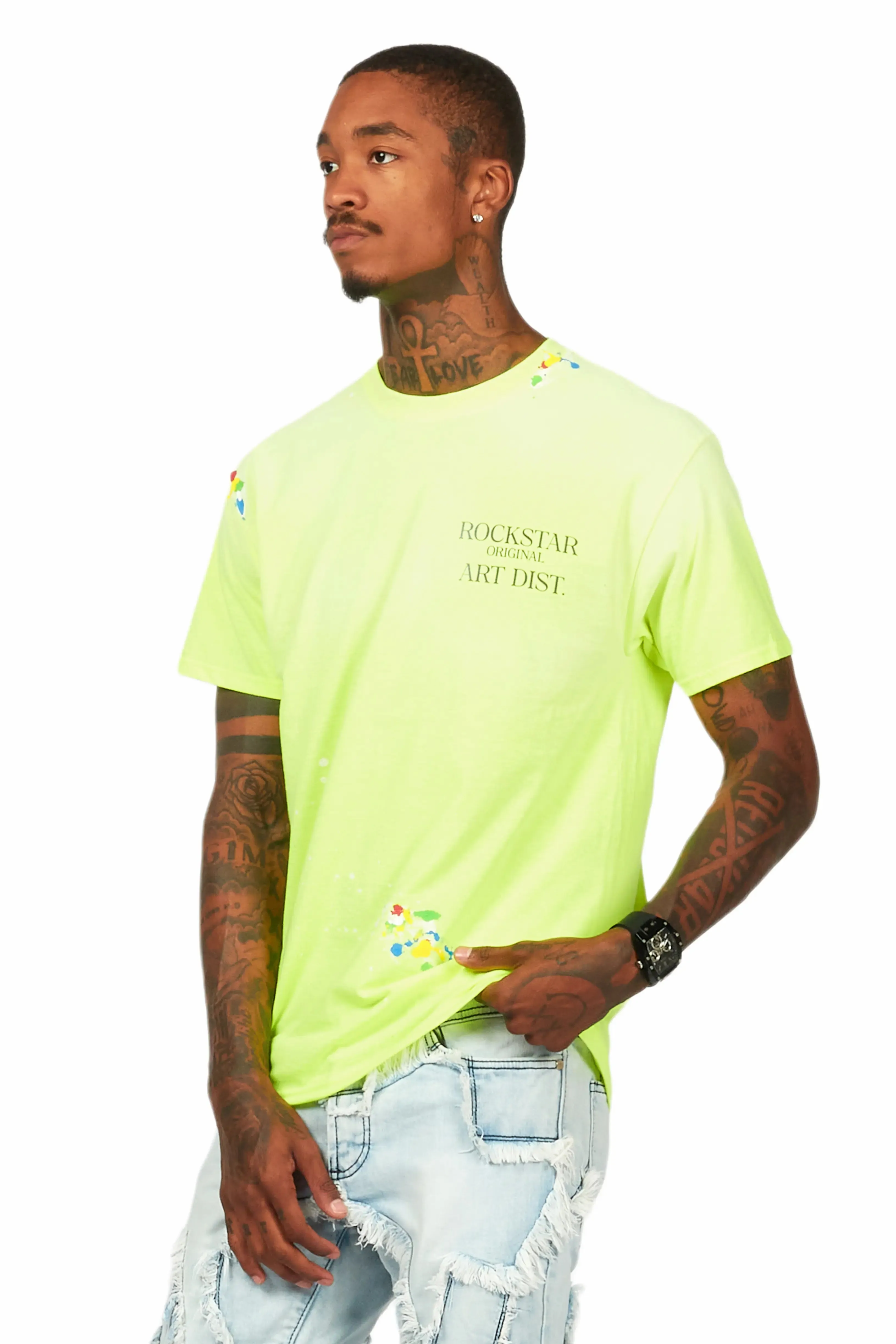 Palmer Neon Yellow Graphic T-Shirt sold by Rockstar Original product image thumbnail 5