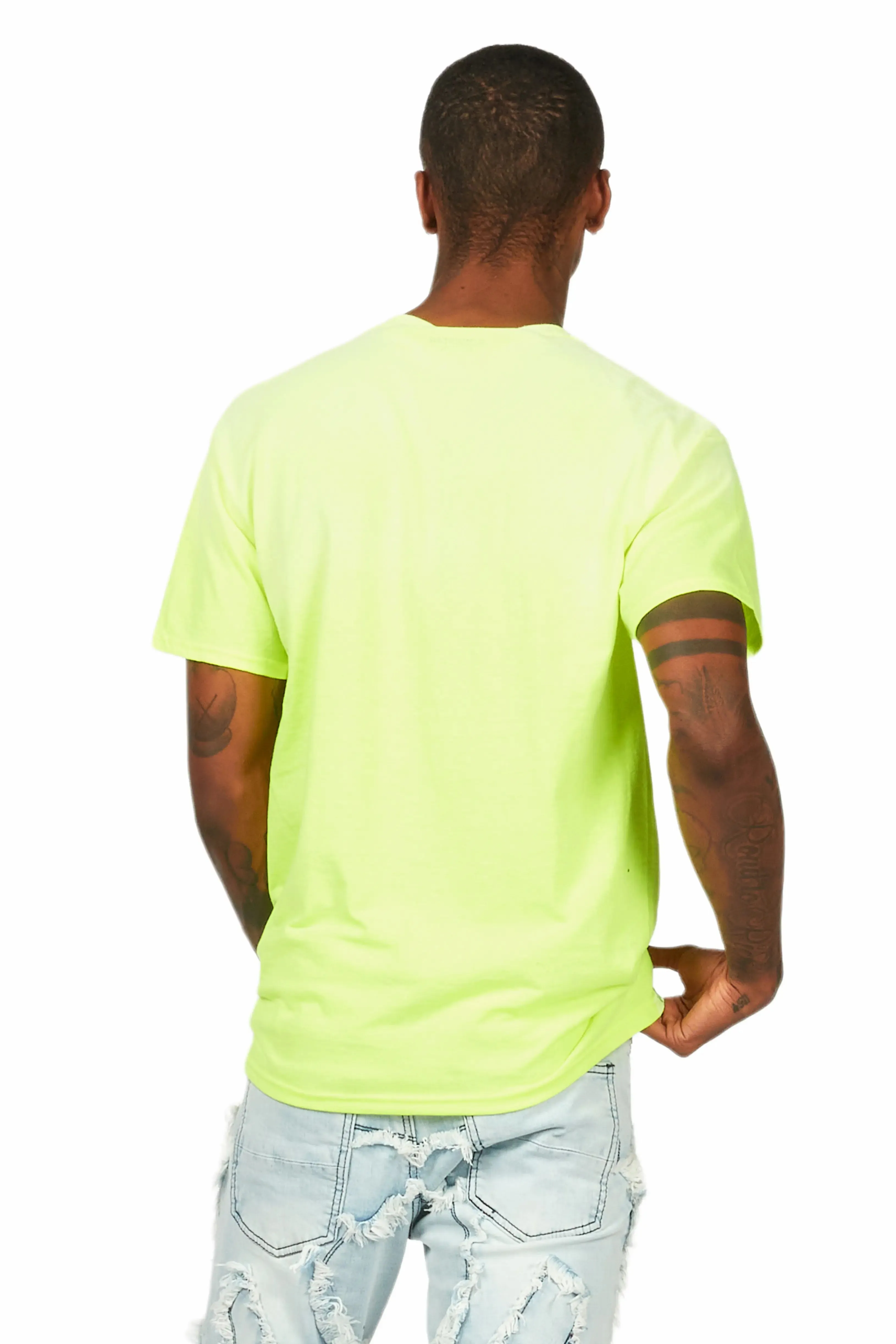 Palmer Neon Yellow Graphic T-Shirt sold by Rockstar Original product image thumbnail 4