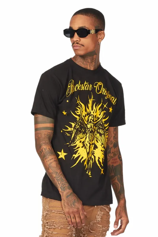 Mermaid Black/Yellow Graphic T-Shirt sold by Rockstar Original