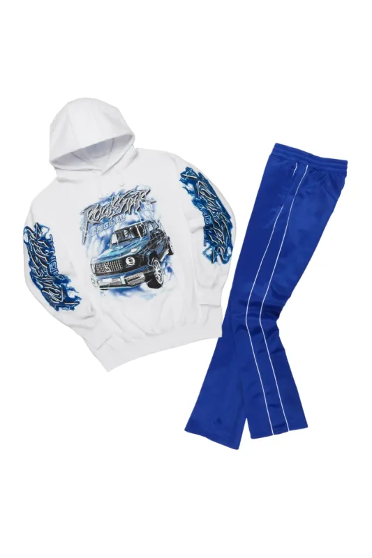 Hai White/Royal Graphic Hoodie Track Set sold by Rockstar Original