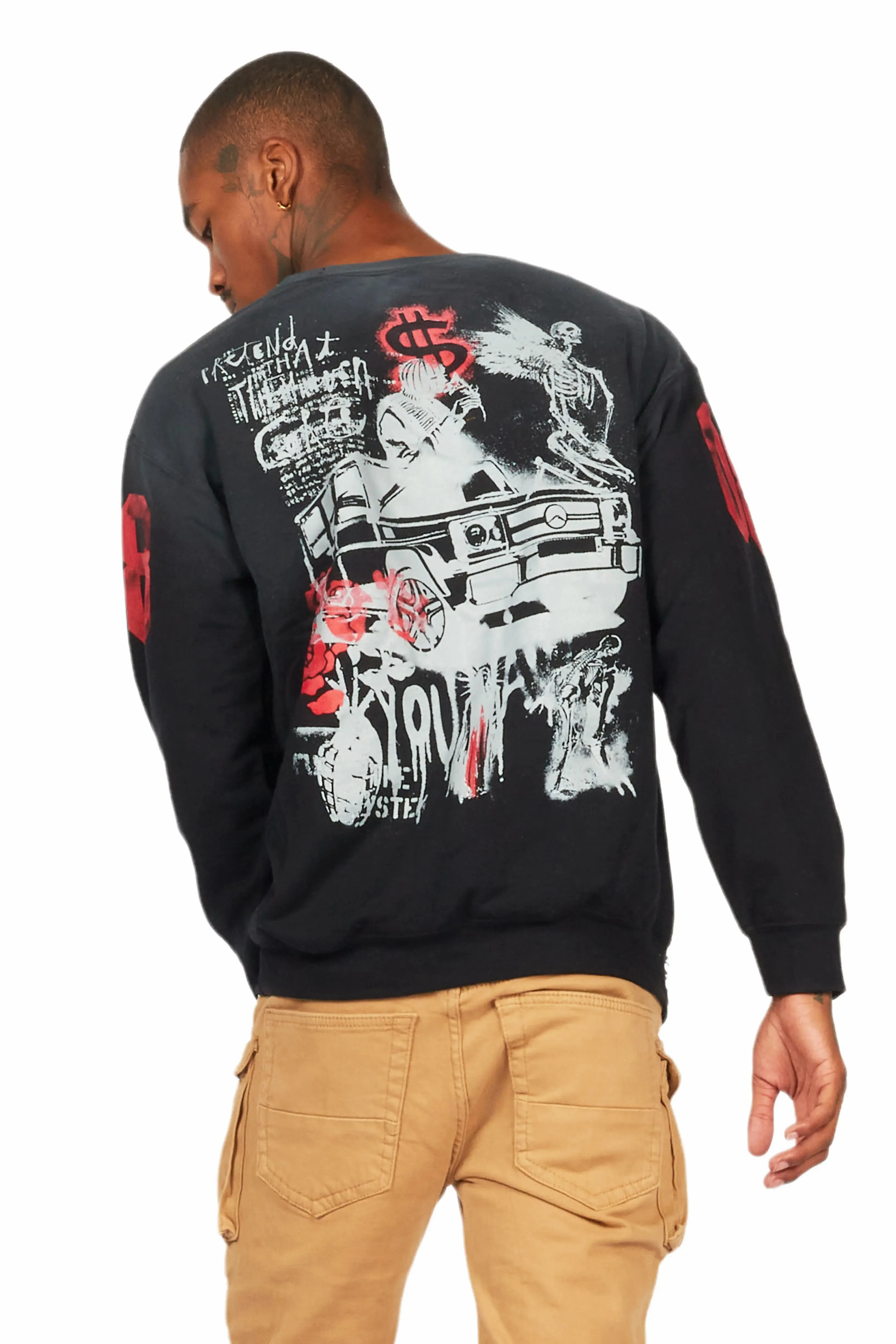 Grill Black Graphic Crewneck sold by Rockstar Original product image thumbnail 4