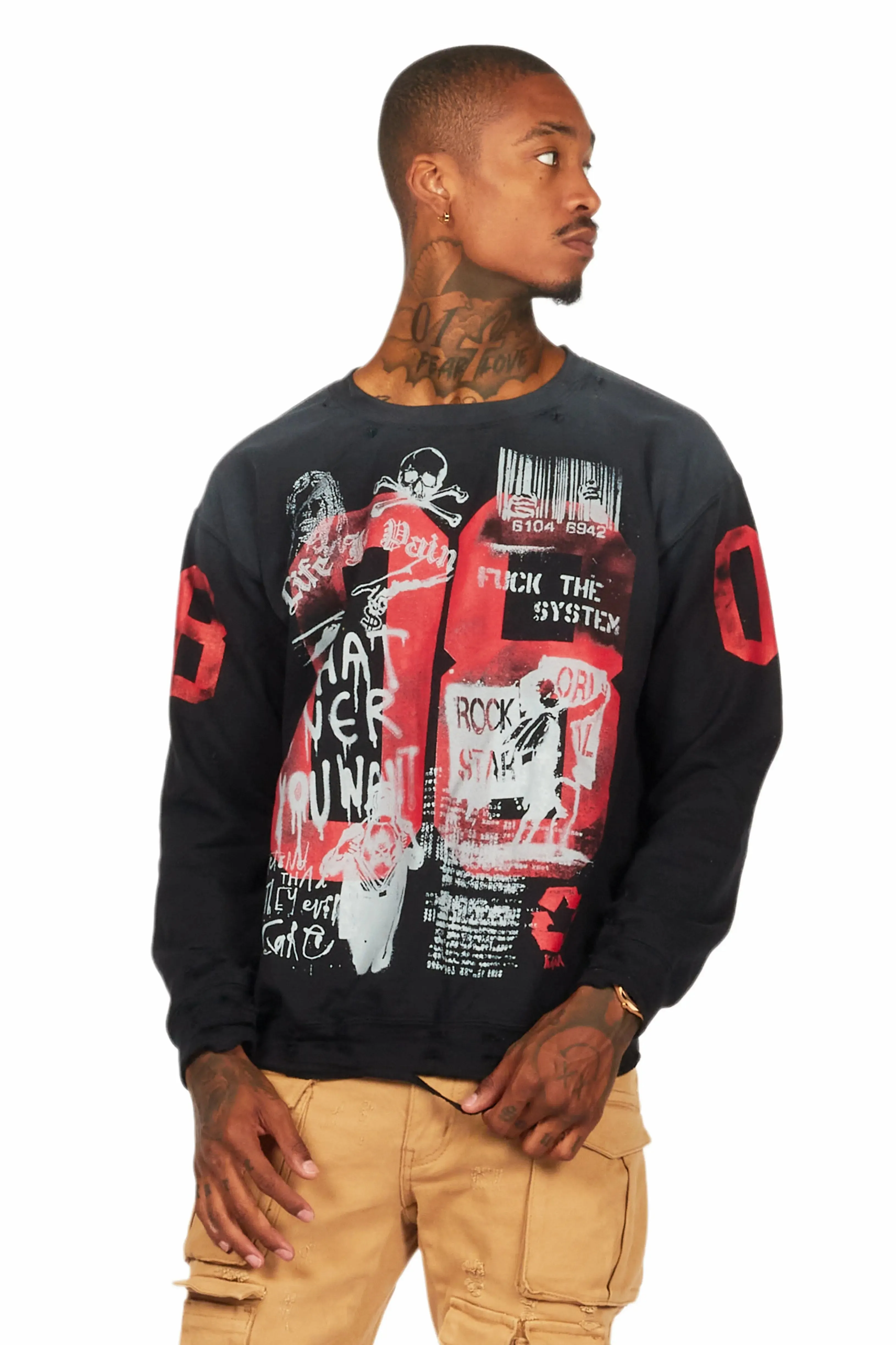 Grill Black Graphic Crewneck sold by Rockstar Original product image thumbnail 2
