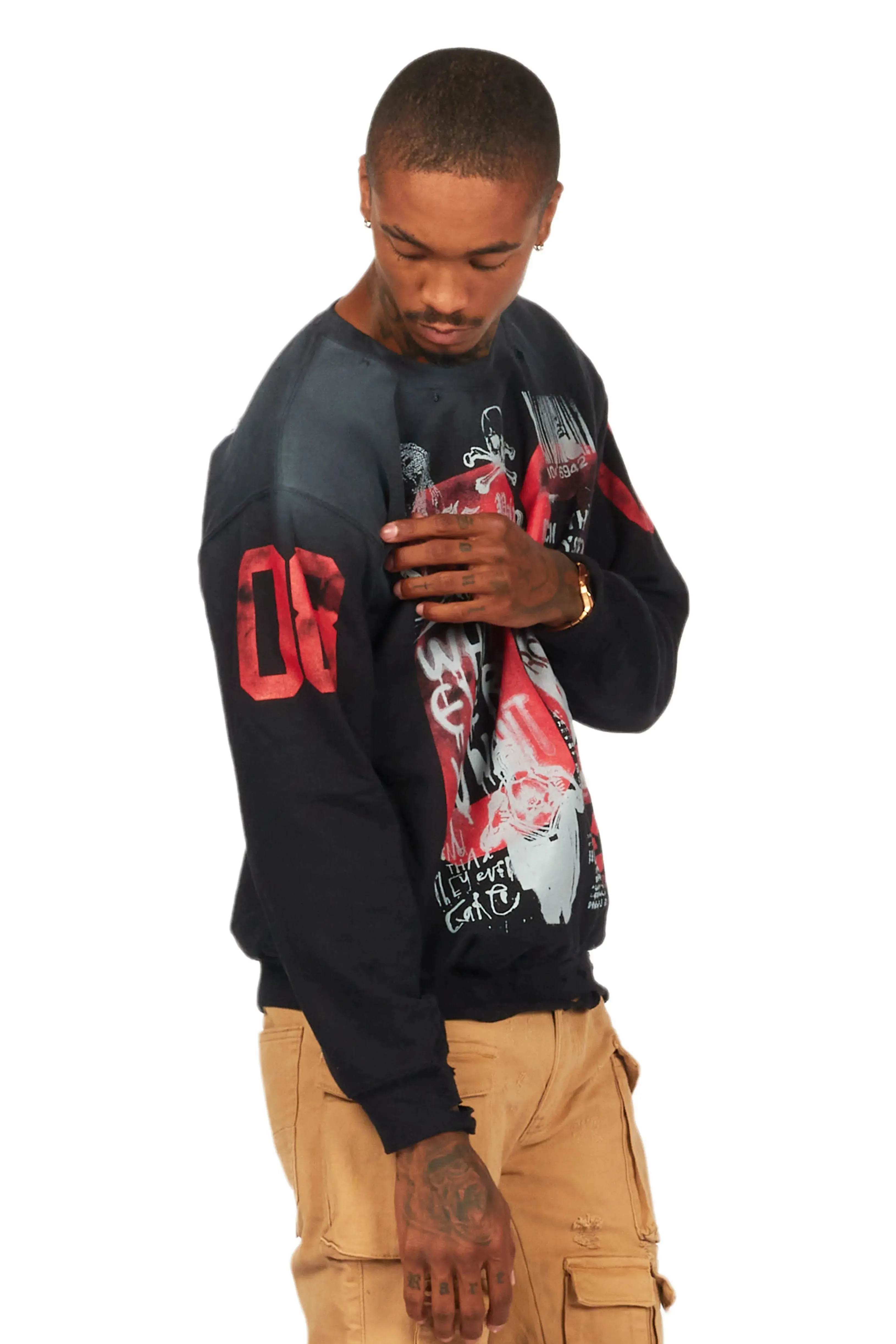 Grill Black Graphic Crewneck sold by Rockstar Original product image thumbnail 3